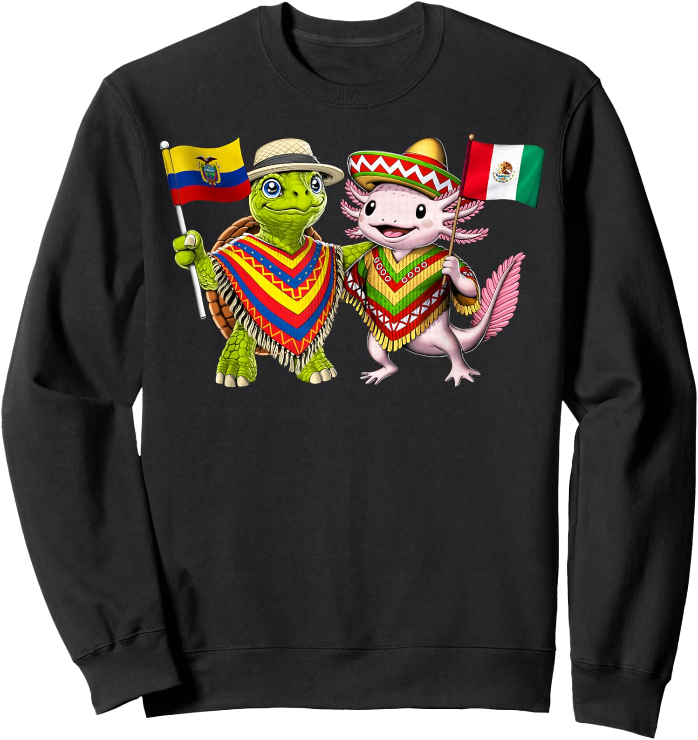 Ecuador Mexico Roots Ecuadorian Mexican Flag Proud Mexican Sweatshirt - Sweatshirt | Black