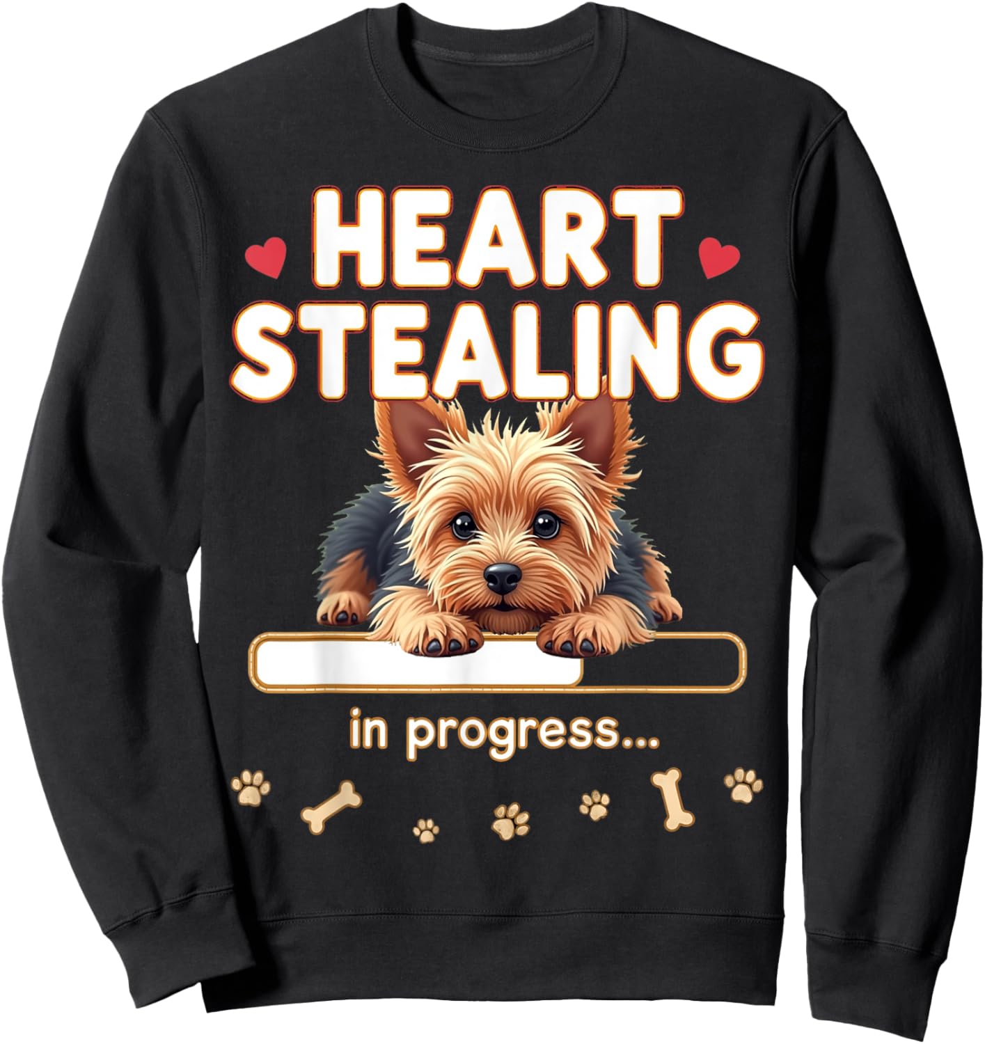 Heart Yorkshire Terrier Dog Funny Gift Yorkie Puppy Sweatshirt - Sweatshirt | Black