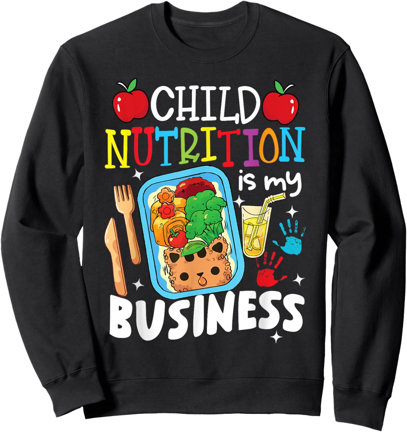 Child Nutrition is My Business Kids Lunch Box Cafeteria Crew Sweatshirt - Sweatshirt | Black