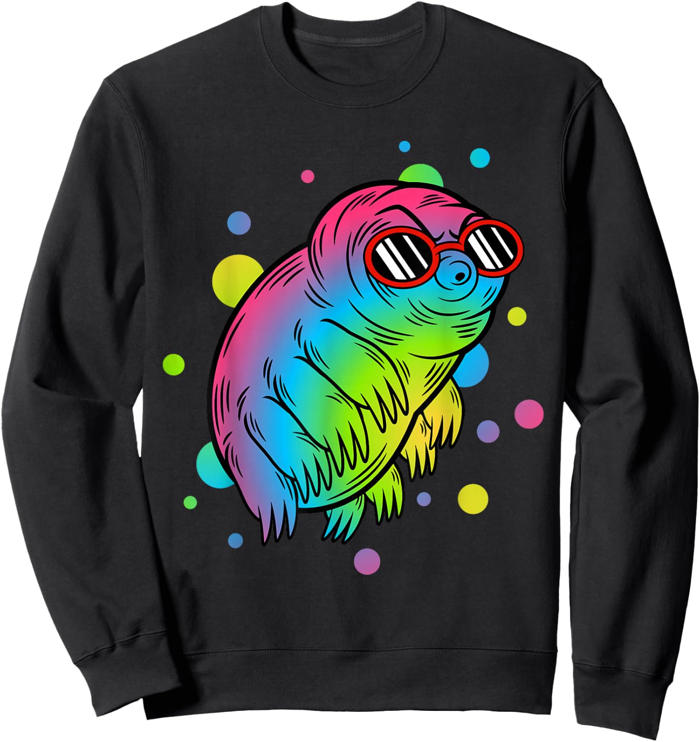 Big Rainbow Water Bear Funny Tardigrade Gift Men Women Kids Sweatshirt - Sweatshirt | Black