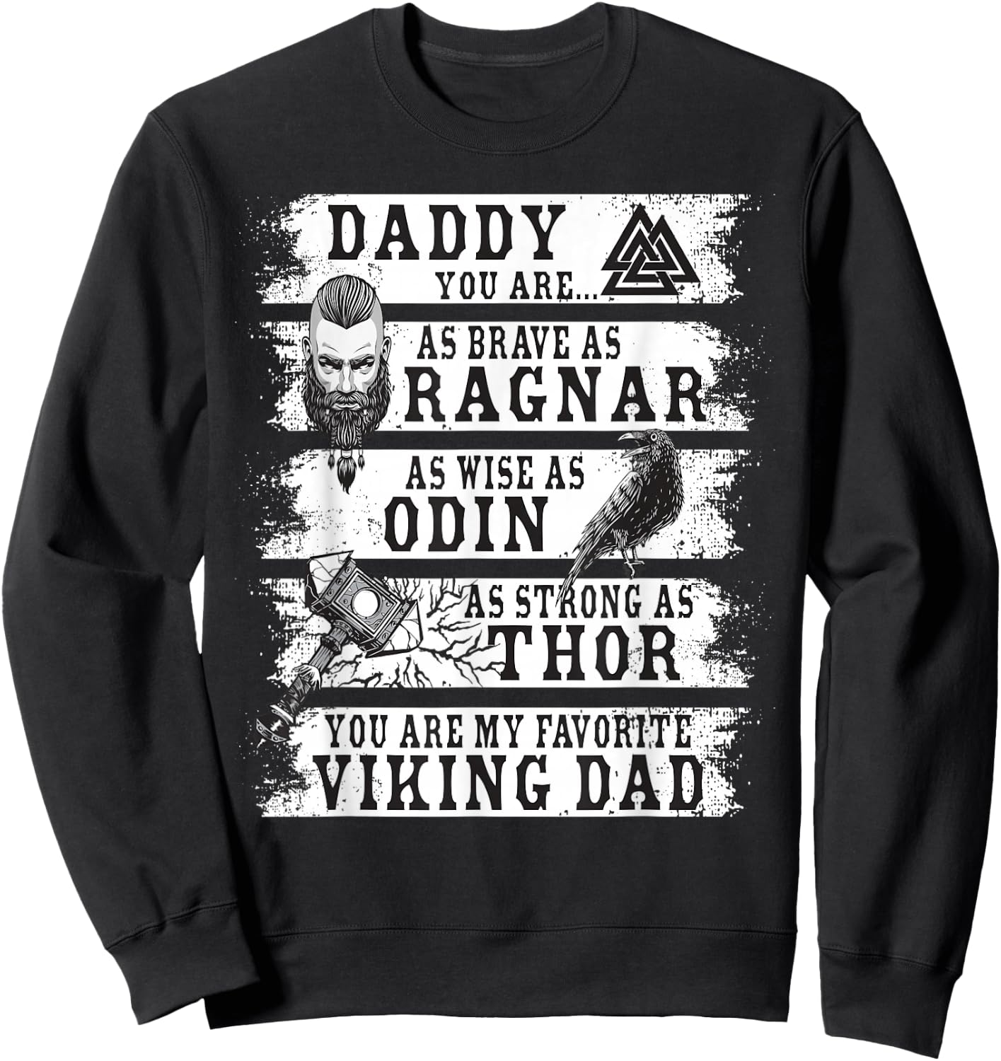 Retro Norse Mythology & Viking Saying - Best Viking Daddy Sweatshirt - Sweatshirt | Black