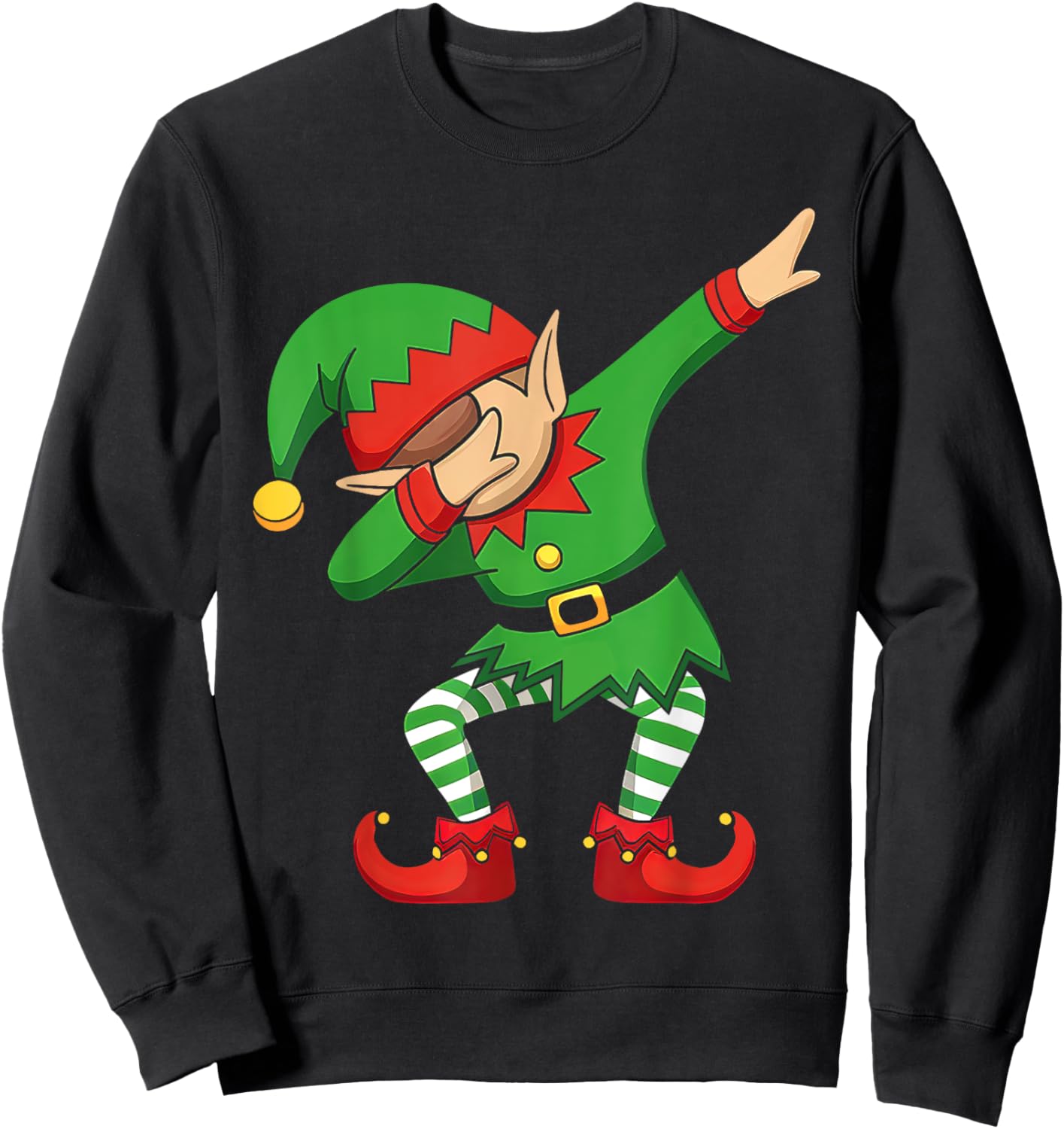 Dabbing Elf Christmas Squad Funny Xmas Family Boys Kids Sweatshirt - Sweatshirt | Black