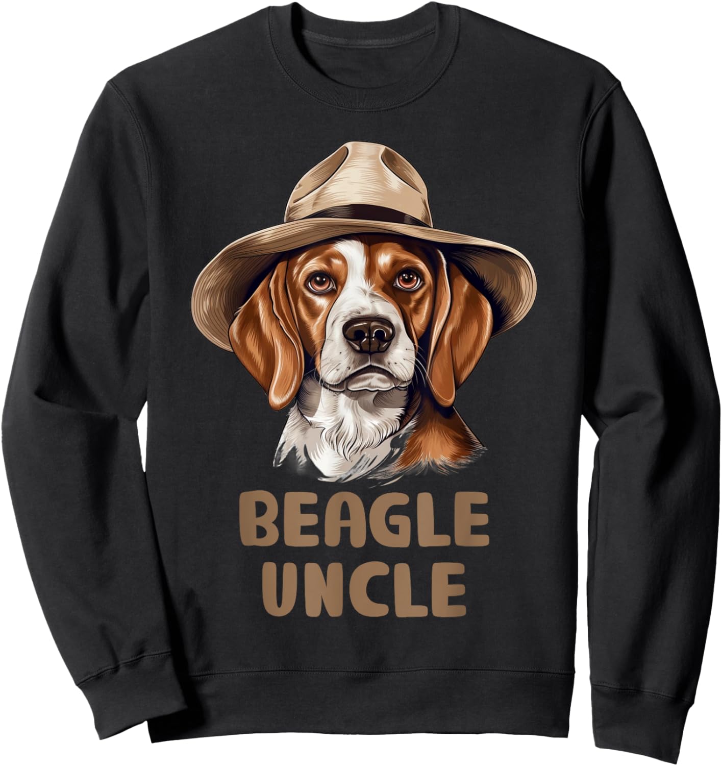 Cute Beagle Uncle Dog Lovers Gift Funny Puppy Beagle Owner Men Women Kids Sweatshirt - Sweatshirt | Black