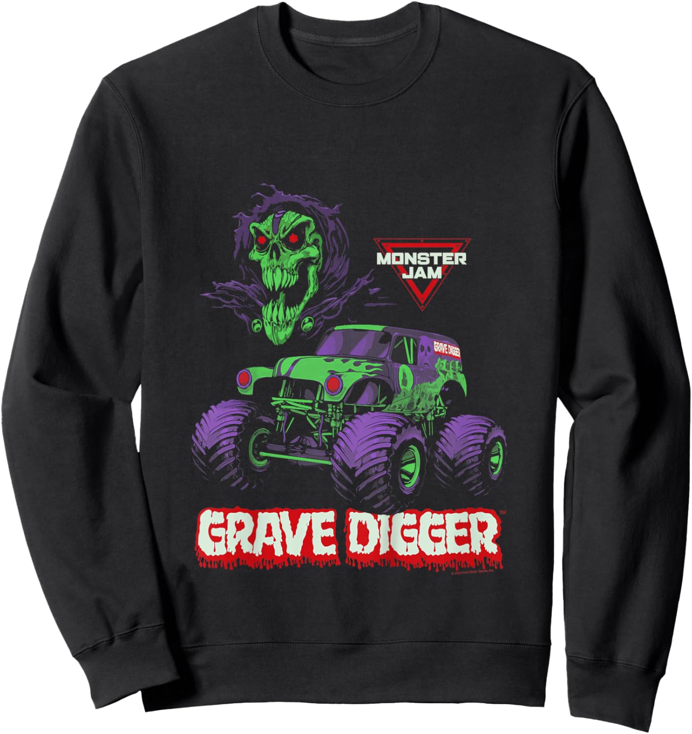 Monster Jam Grave Digger Monster Truck Sweatshirt - Sweatshirt | Black