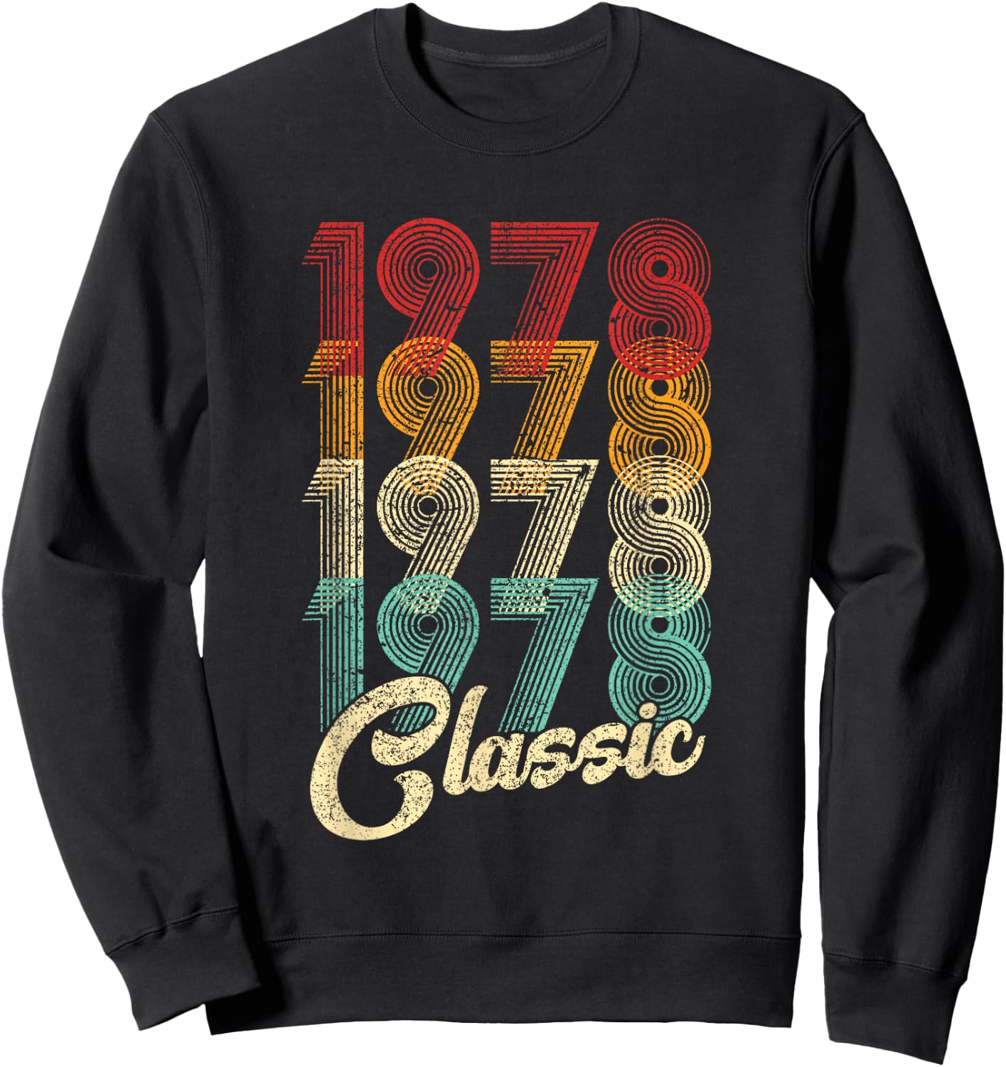 48 Years Old Gifts Vintage Born In 1978 Retro 48th Birthday Sweatshirt - Sweatshirt | Black