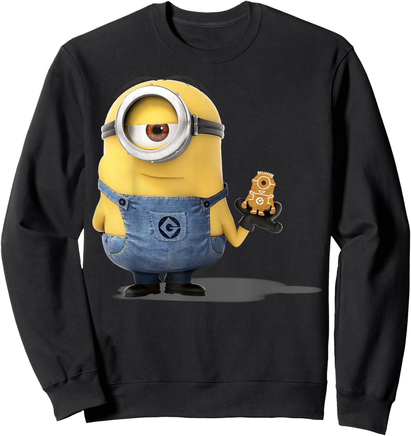 Despicable Me Minions Holding A Ginger Bread Minion Portrait Small Sweatshirt - Sweatshirt | Black