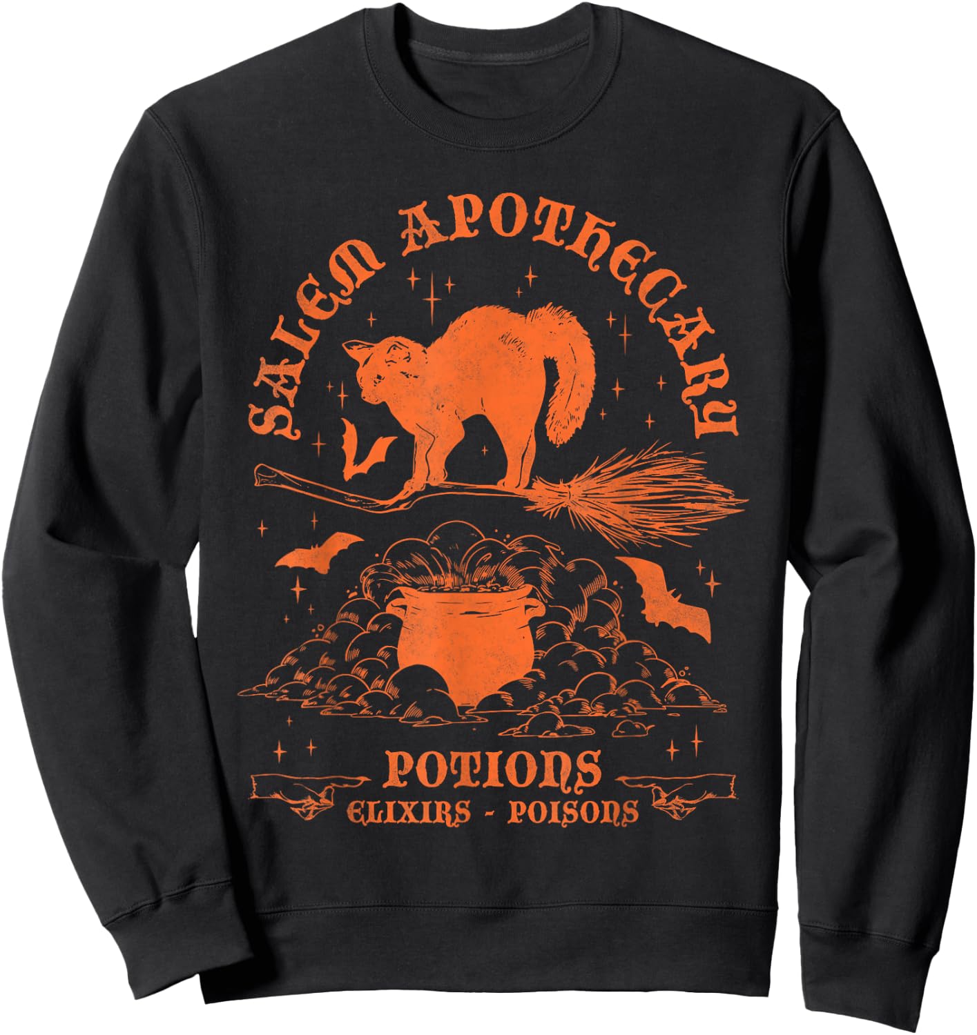 Salem Apothecary, Black Cat Halloween Witch Women Sweatshirt - Sweatshirt | Black