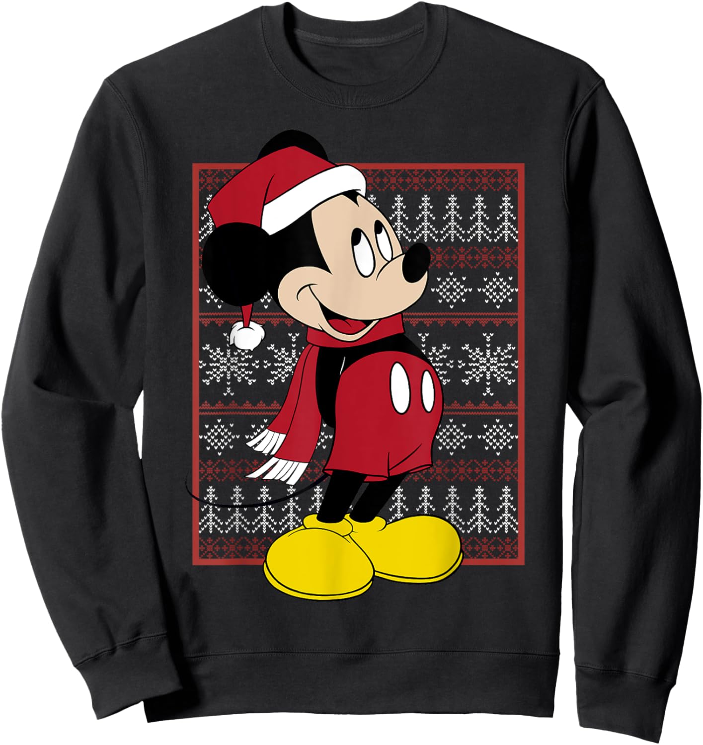 Disney Mickey Mouse Christmas Graphic Sweatshirt - Sweatshirt | Black