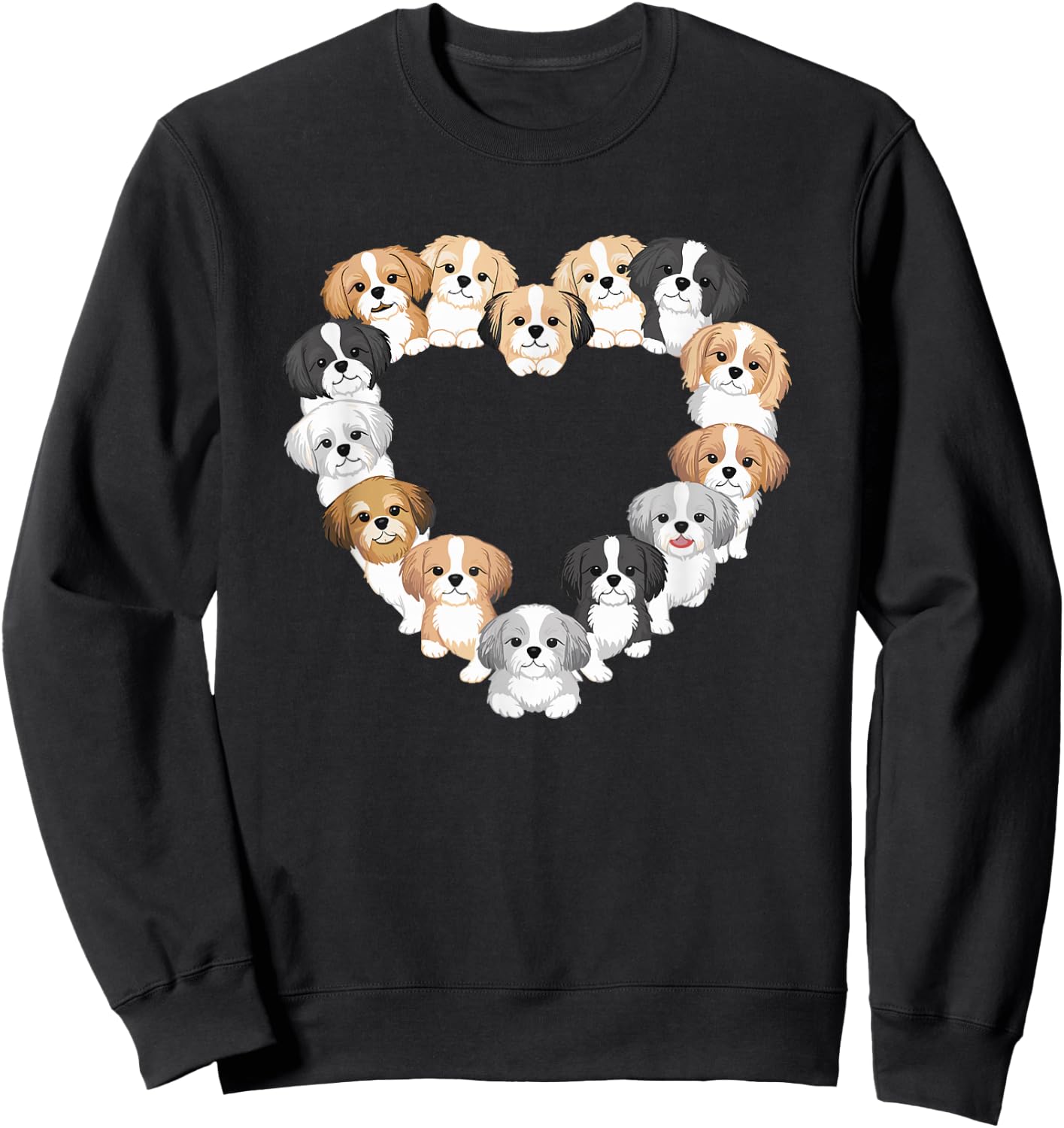 Heart Shih Tzu Dog Shih Tzus Sweatshirt - Sweatshirt | Black