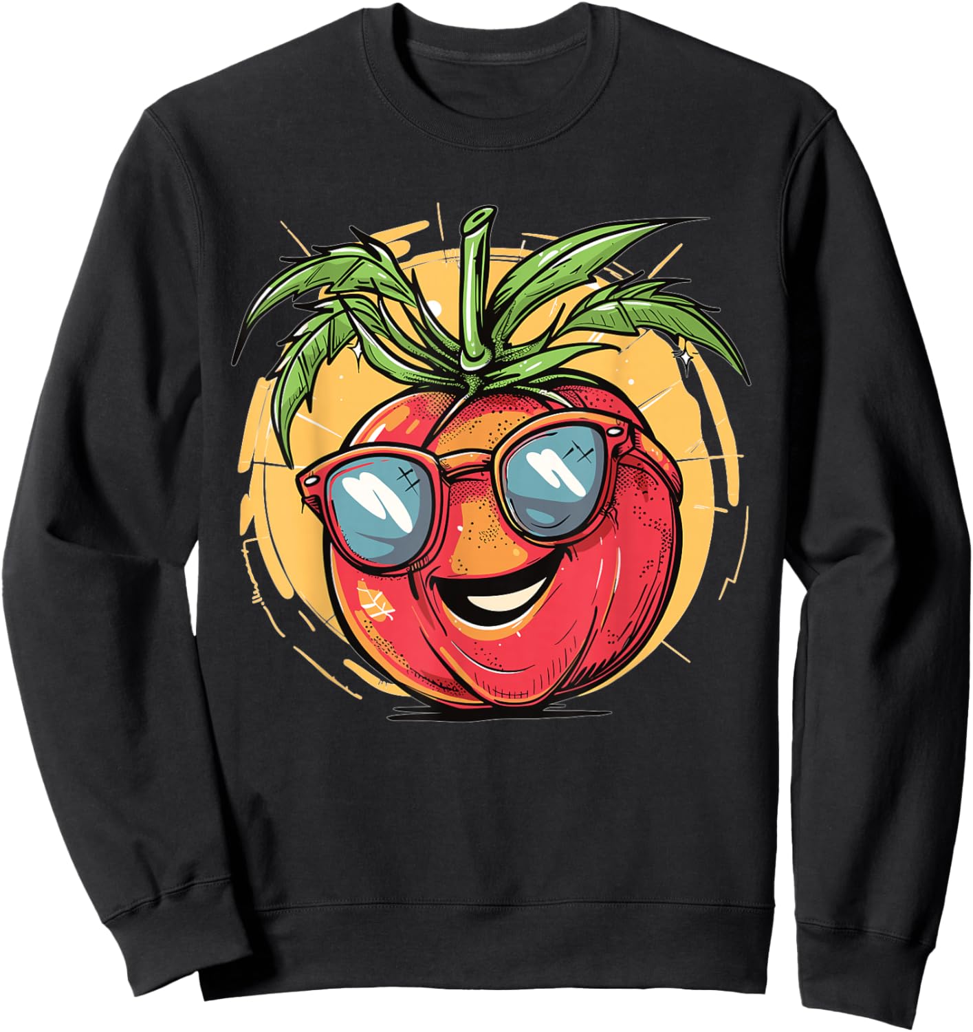 Cute Tomato With Sunglasses I Tomato Sweatshirt - Sweatshirt | Black