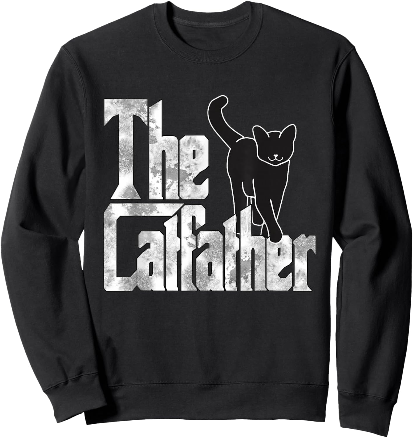 The Catfather Black Cat Father Mafia Whiskers Male Daddy Sweatshirt - Sweatshirt | Black
