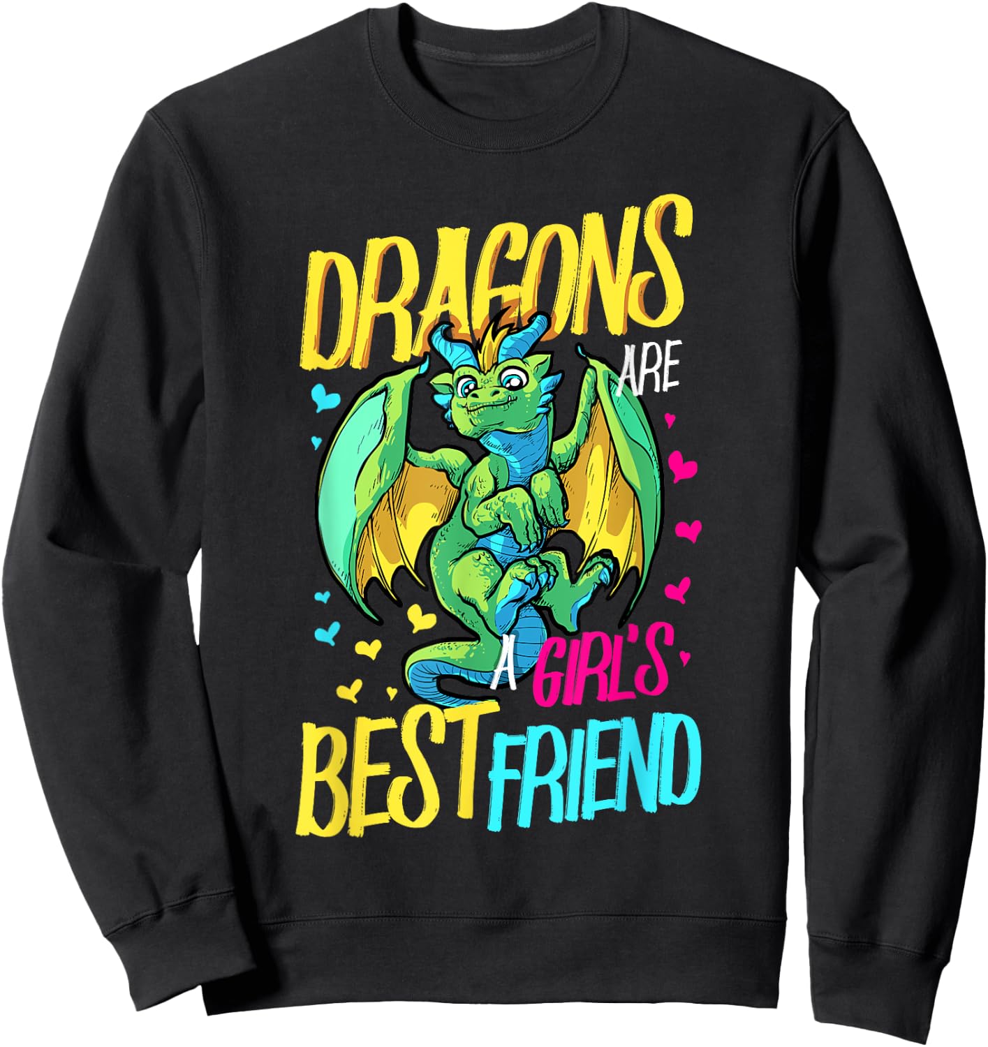 Dragon Are A Girls Best Friend Dragon Lover Sweatshirt - Sweatshirt | Black