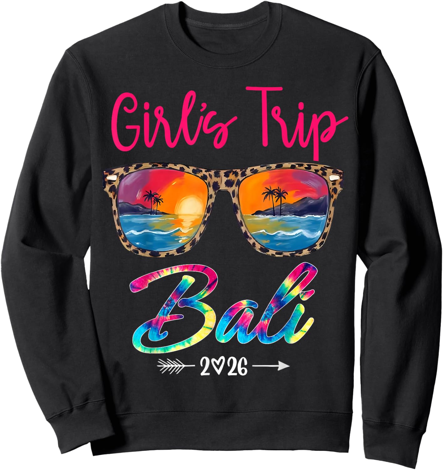 Girls Trip Bali 2026 Girls Weekend Summer Vacation Party Sweatshirt - Sweatshirt | Black