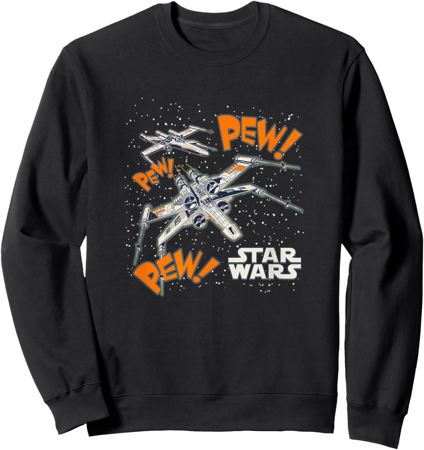 Star Wars Classic X-Wing Fighter Vintage Pew Pew Poster Sweatshirt - Sweatshirt | Black
