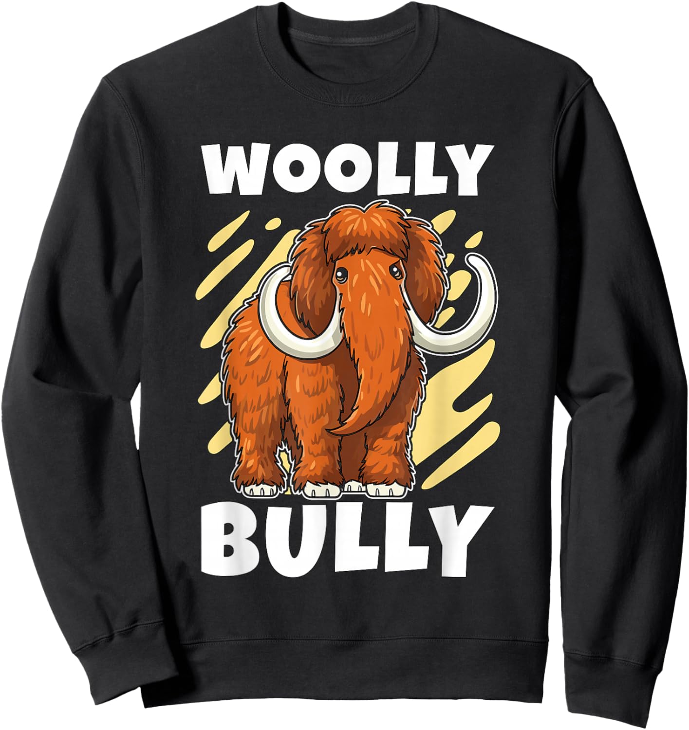 Woolly Bully Stone Elephant Prehistoric Woolly Mammoth Sweatshirt - Sweatshirt | Black