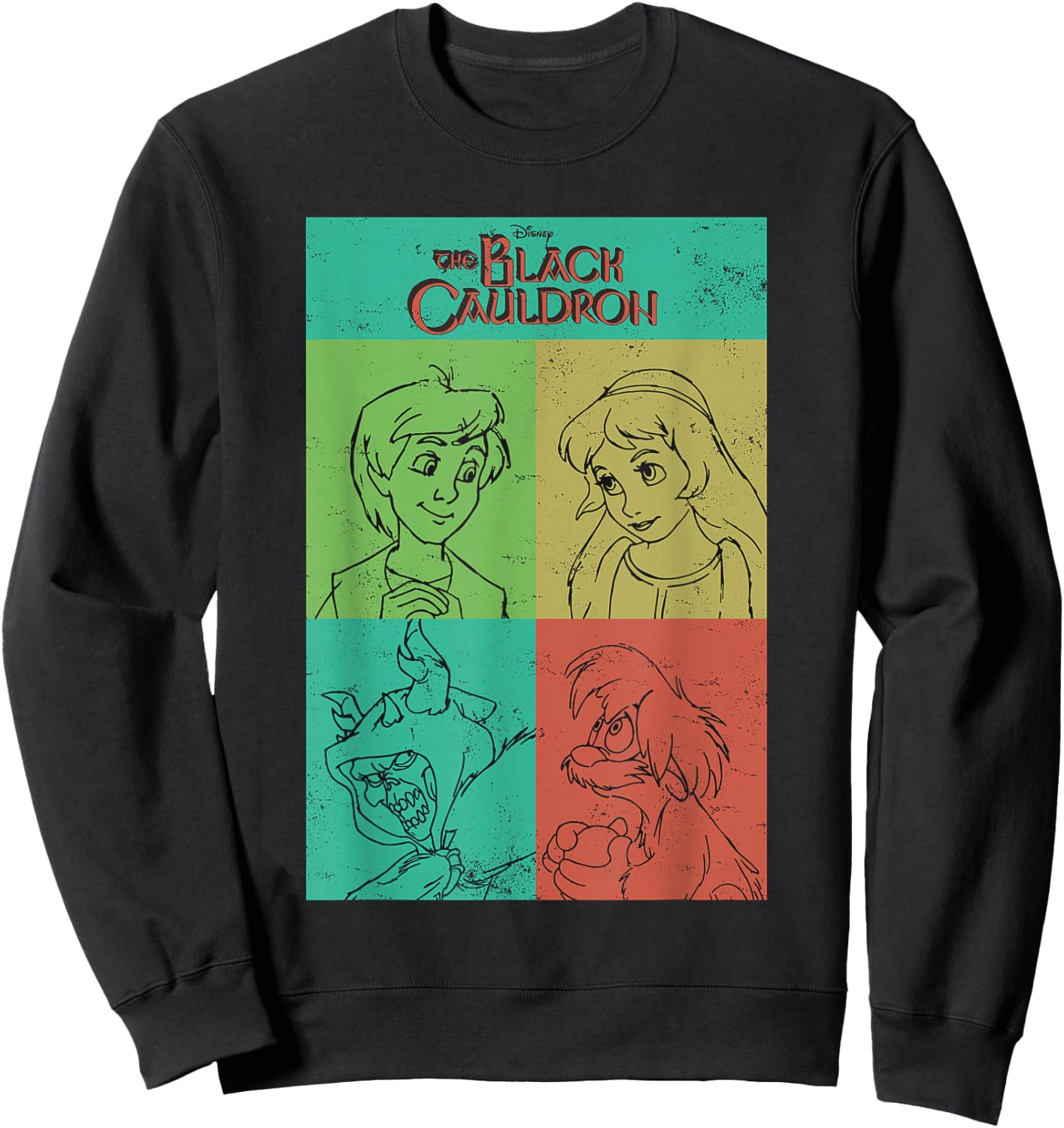 Disney The Black Cauldron Character Grid Sweatshirt - Sweatshirt | Black