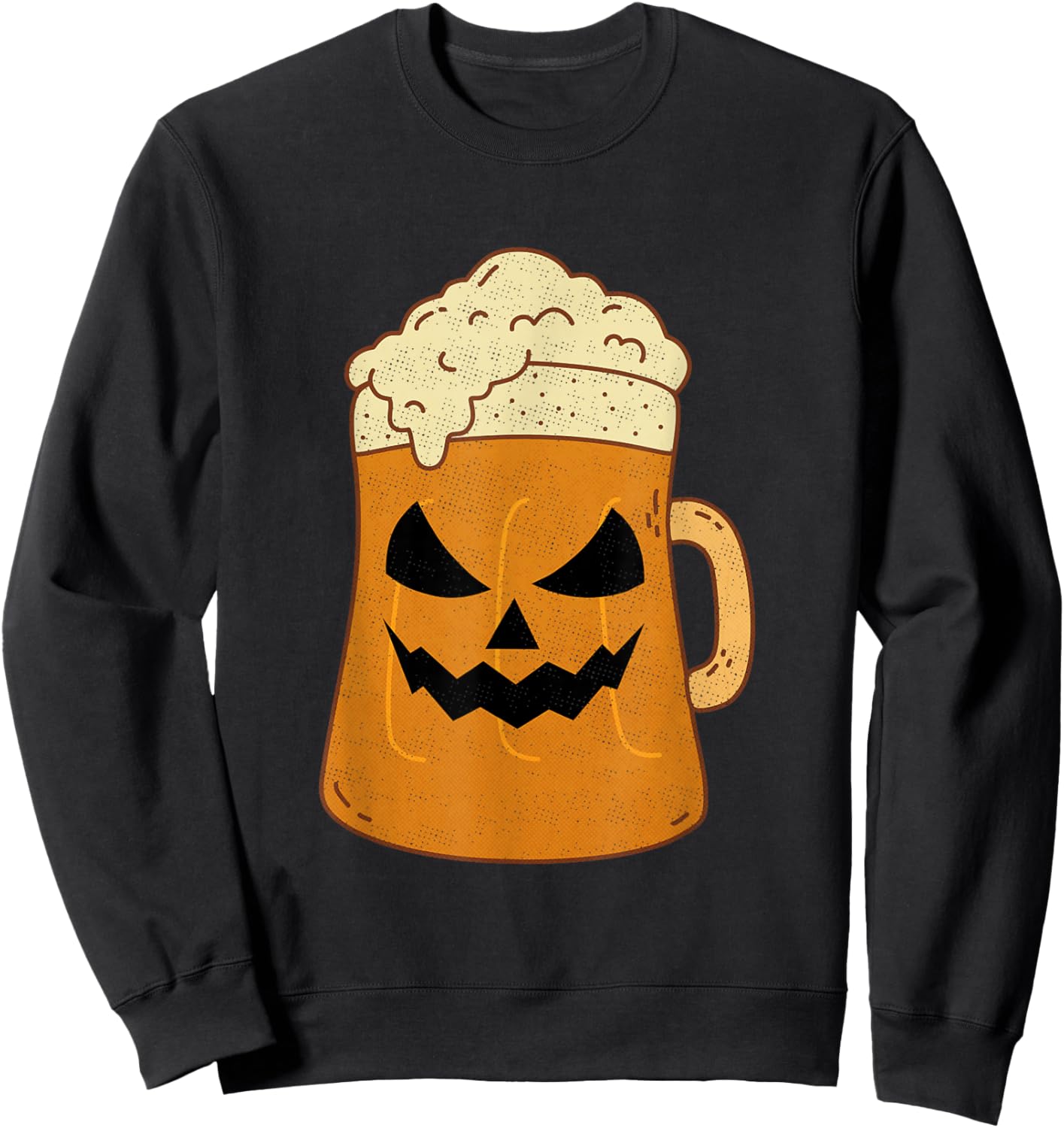 Beer Lover Pumpkin Face Happy Halloween 2024 Sweatshirt - Sweatshirt | Black