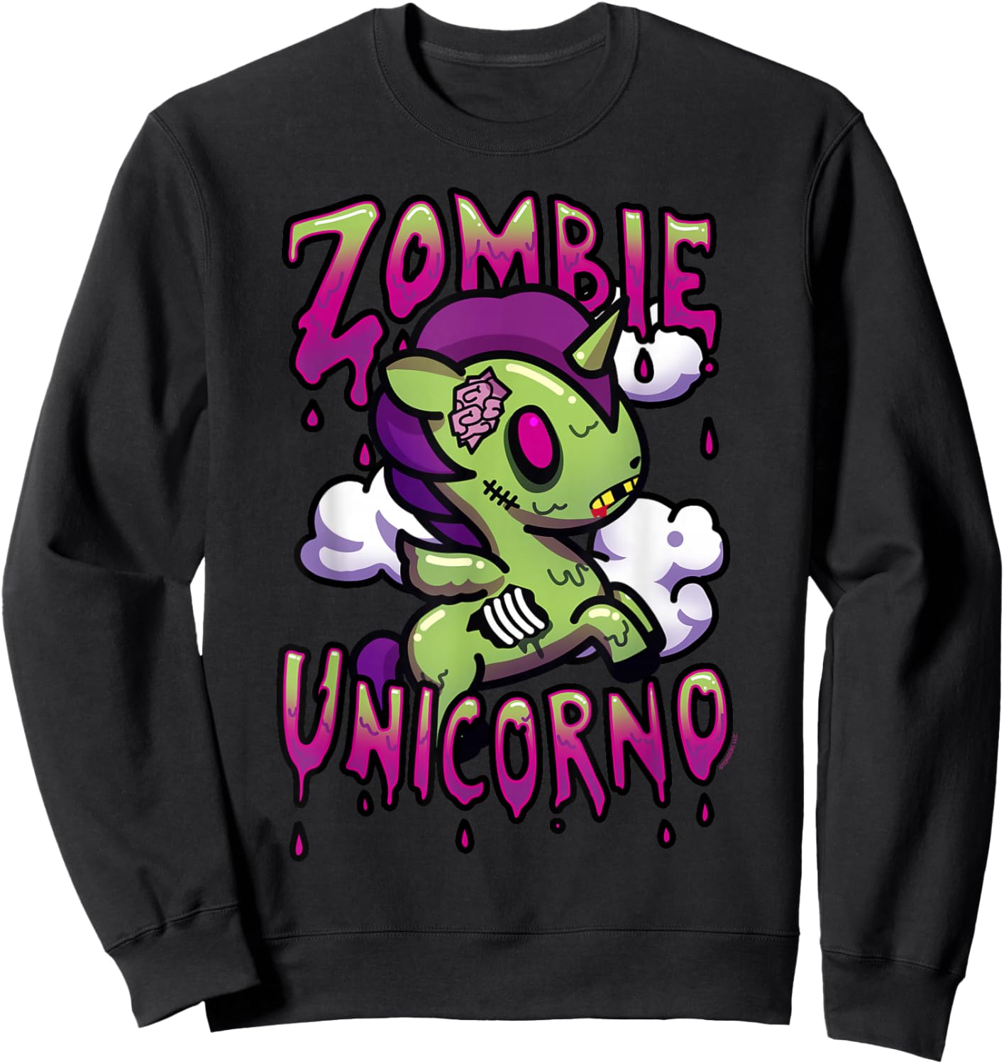 Tokidoki Halloween Zombie Unicorno Milo Portrait Sweatshirt - Sweatshirt | Black