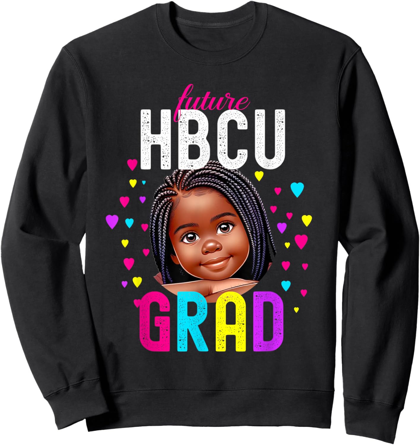 Future HBCU Grad Young Black Girl Youth Kids Sweatshirt - Sweatshirt | Black