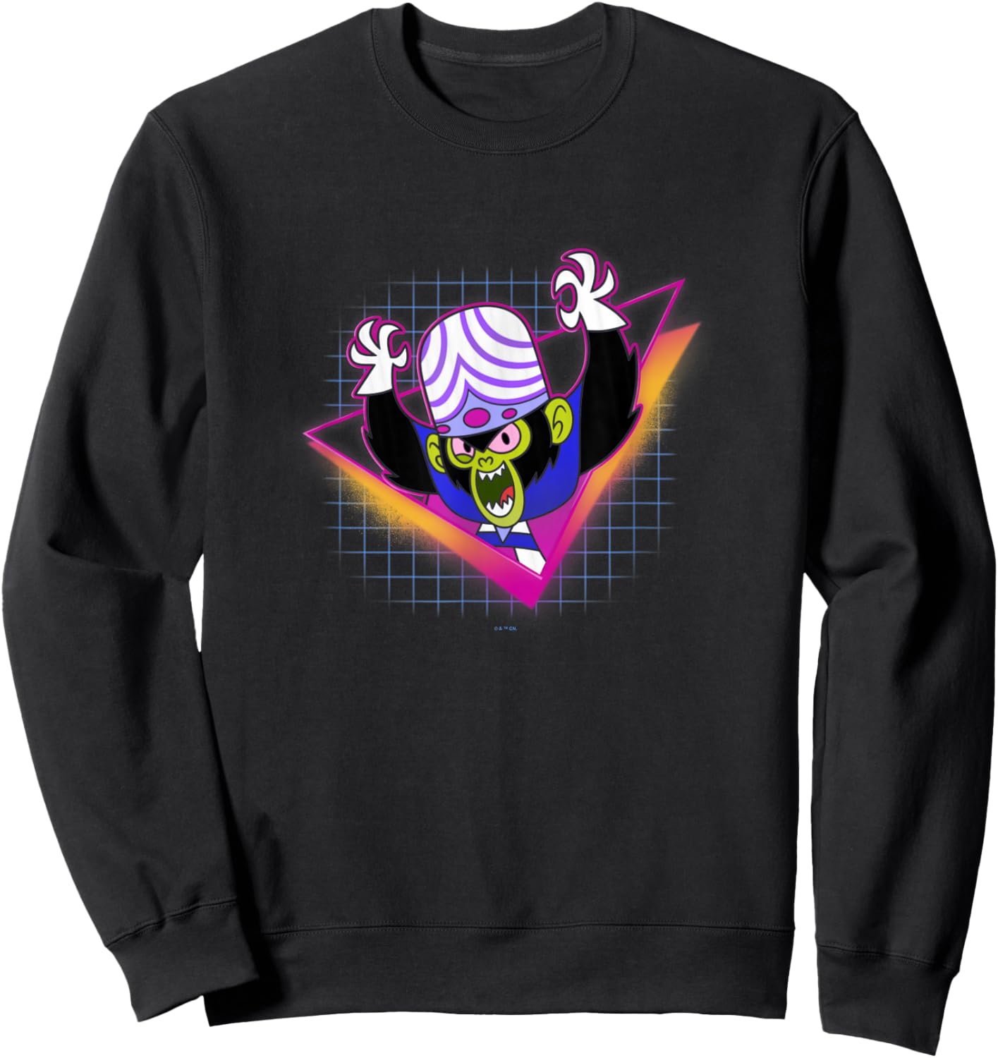 Power Puff Girls Mojo JoJo Evil Laughter Retro Logo Sweatshirt - Sweatshirt | Black