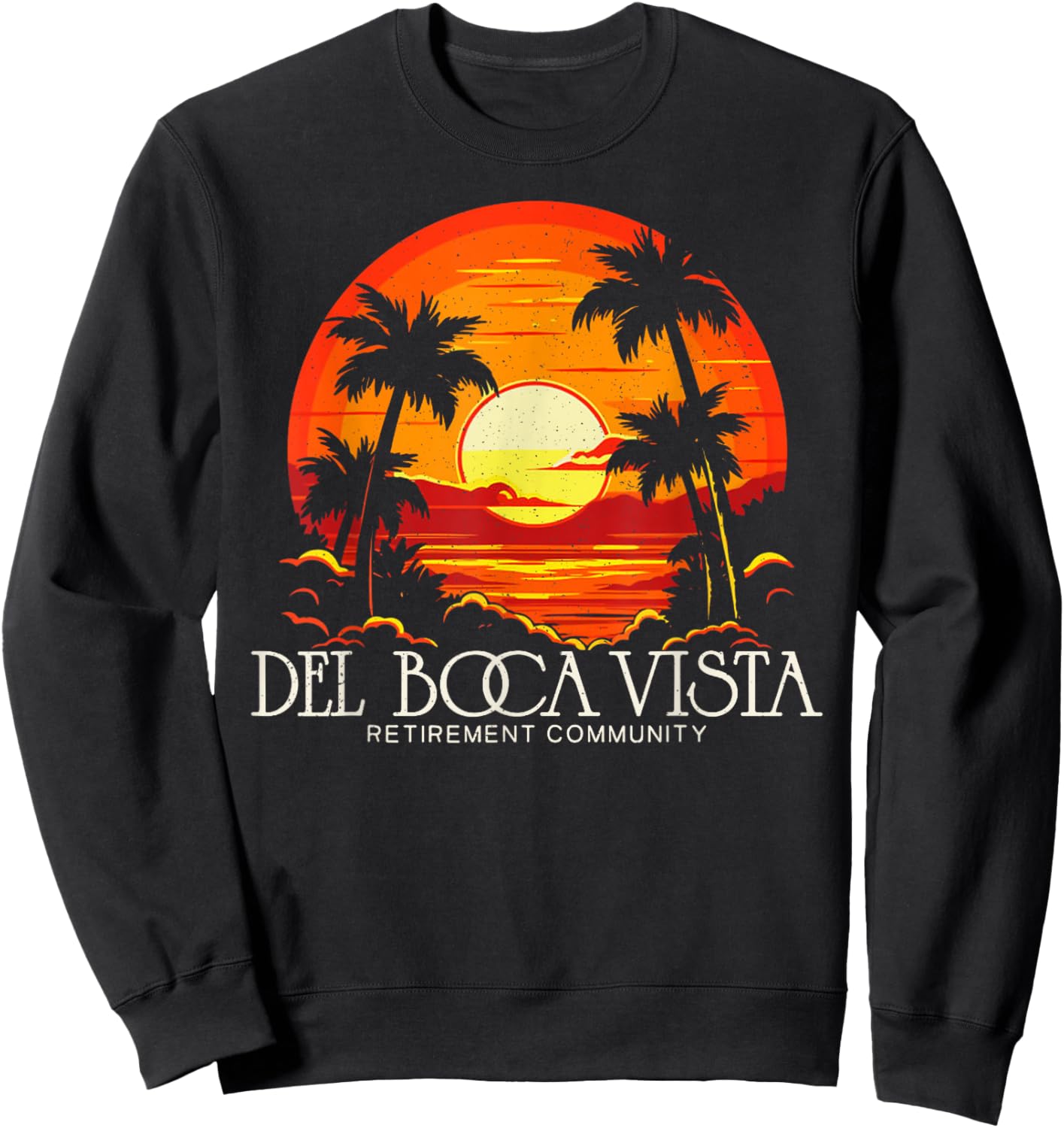 Retro Del Boca Vista Del Boca Vista 90s Sunset Sweatshirt - Sweatshirt | Black
