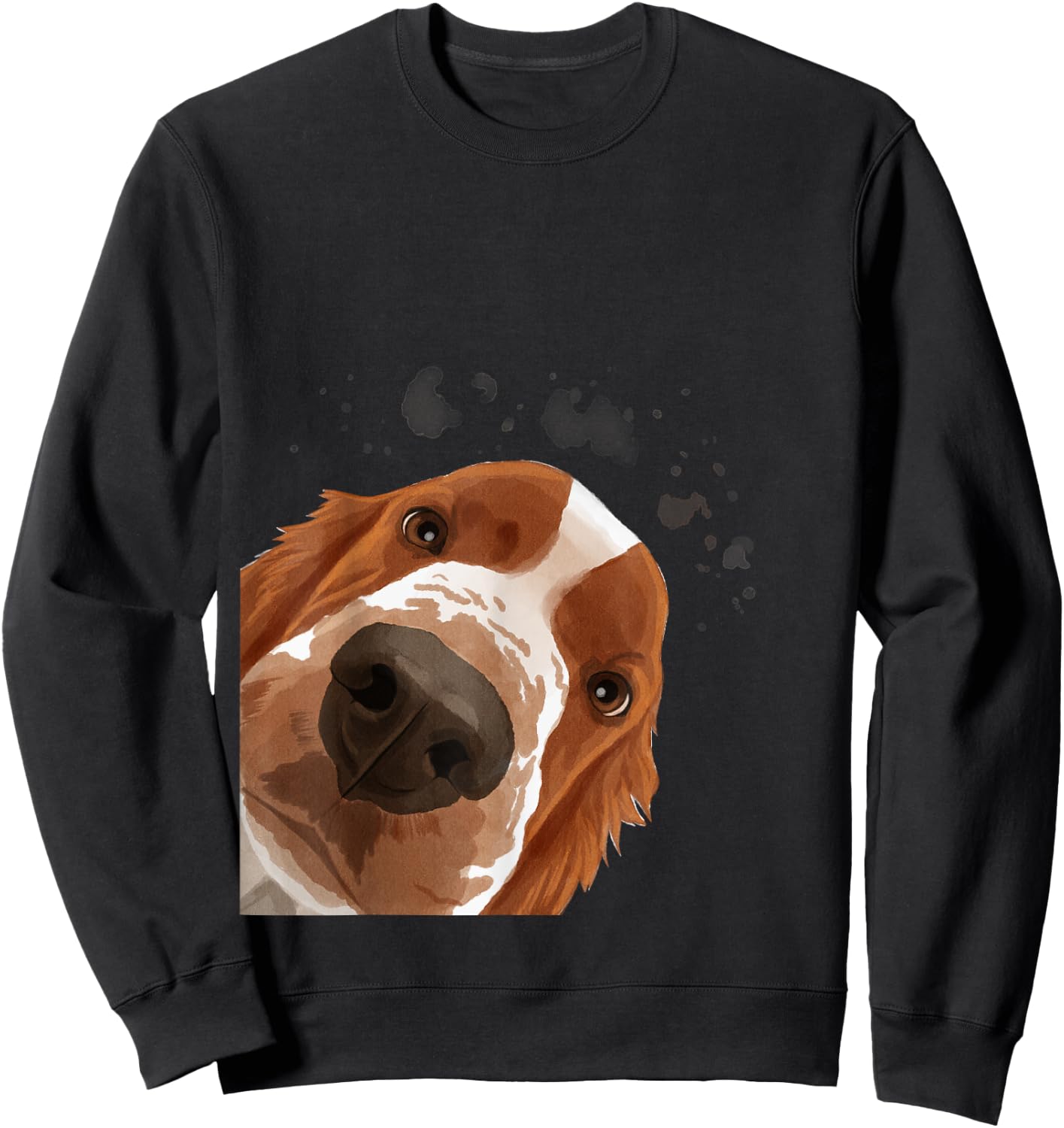 Curious Welsh Springer Spaniel Dog Women Girls Kids Sweatshirt - Sweatshirt | Black