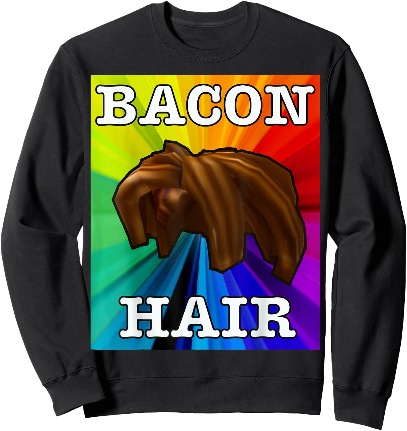 Colorful bacon hair design for boy or girl gamers Sweatshirt - Sweatshirt | Black
