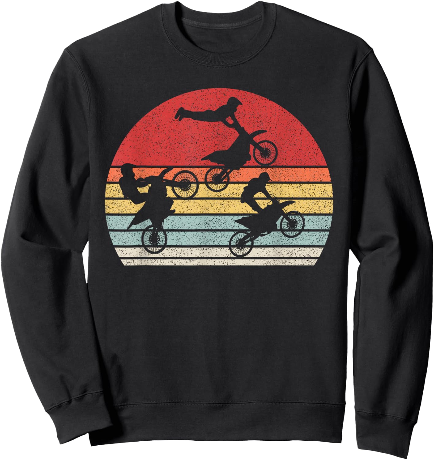 Vintage Retro Dirt Bike Boys Kids Gifts Motocross Sweatshirt - Sweatshirt | Black