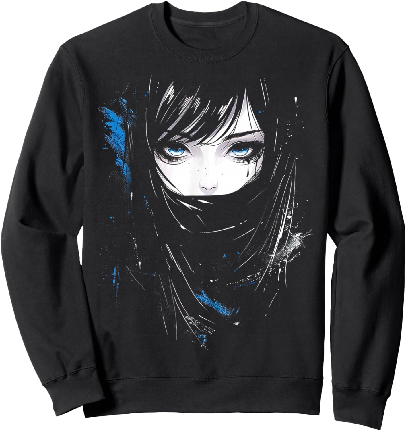 Anime Manga Motif Art Anime Sweatshirt - Sweatshirt | Black