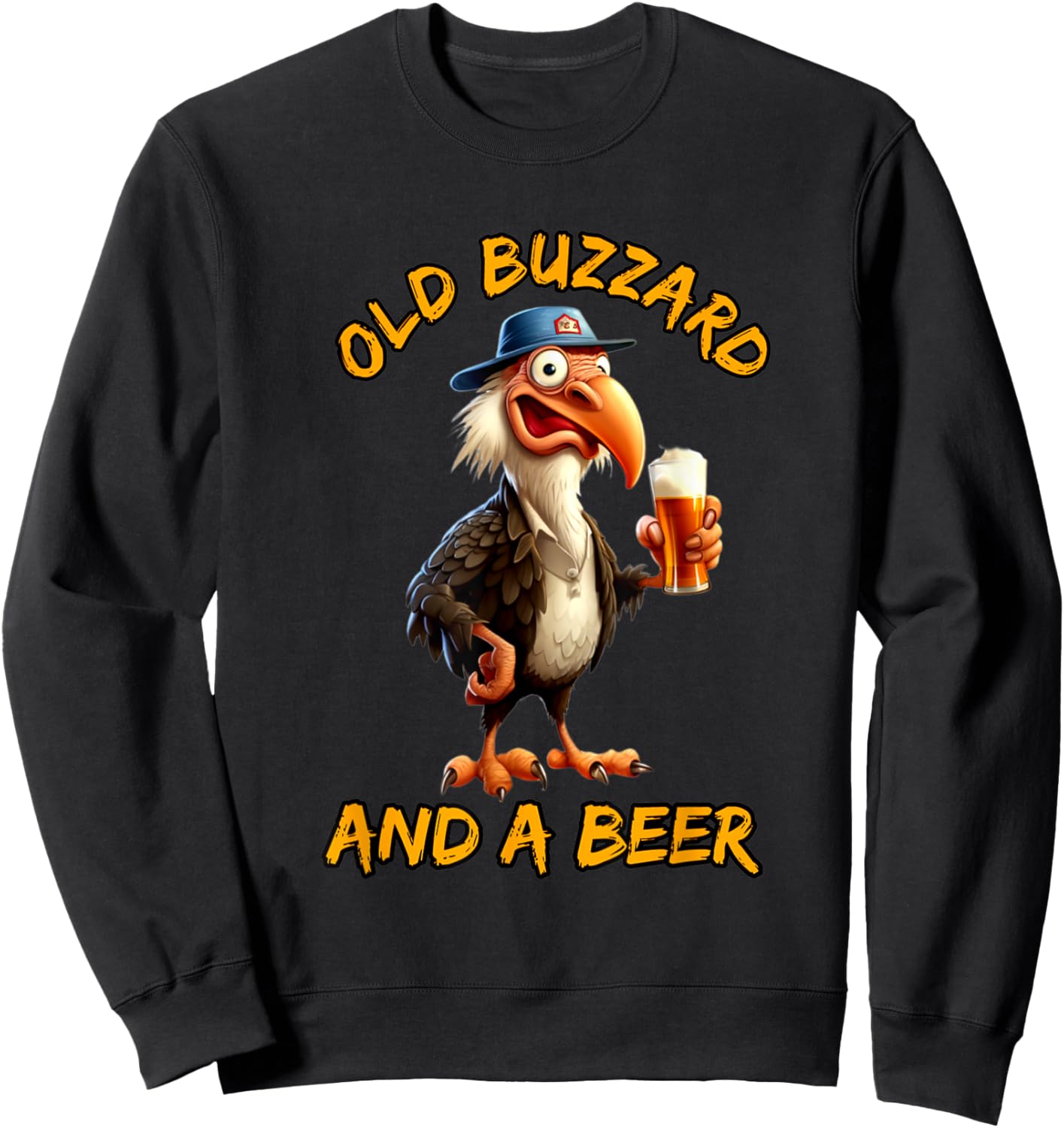 Grandpa Old Buzzard And Beer Old Man Beer Lovers Senior Sweatshirt - Sweatshirt | Black