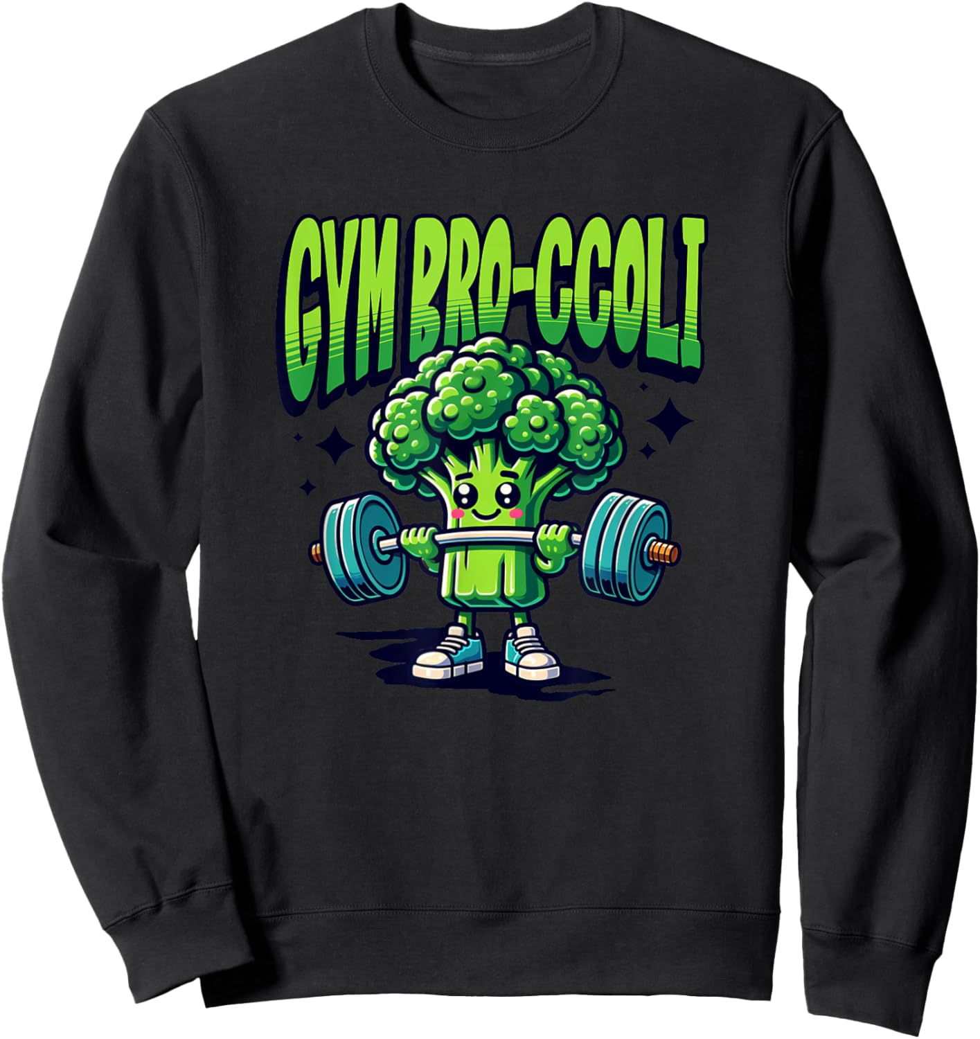 Gym Bro Broccoli Weight Lifting Bodybuilding Fitness Sweatshirt - Sweatshirt | Black
