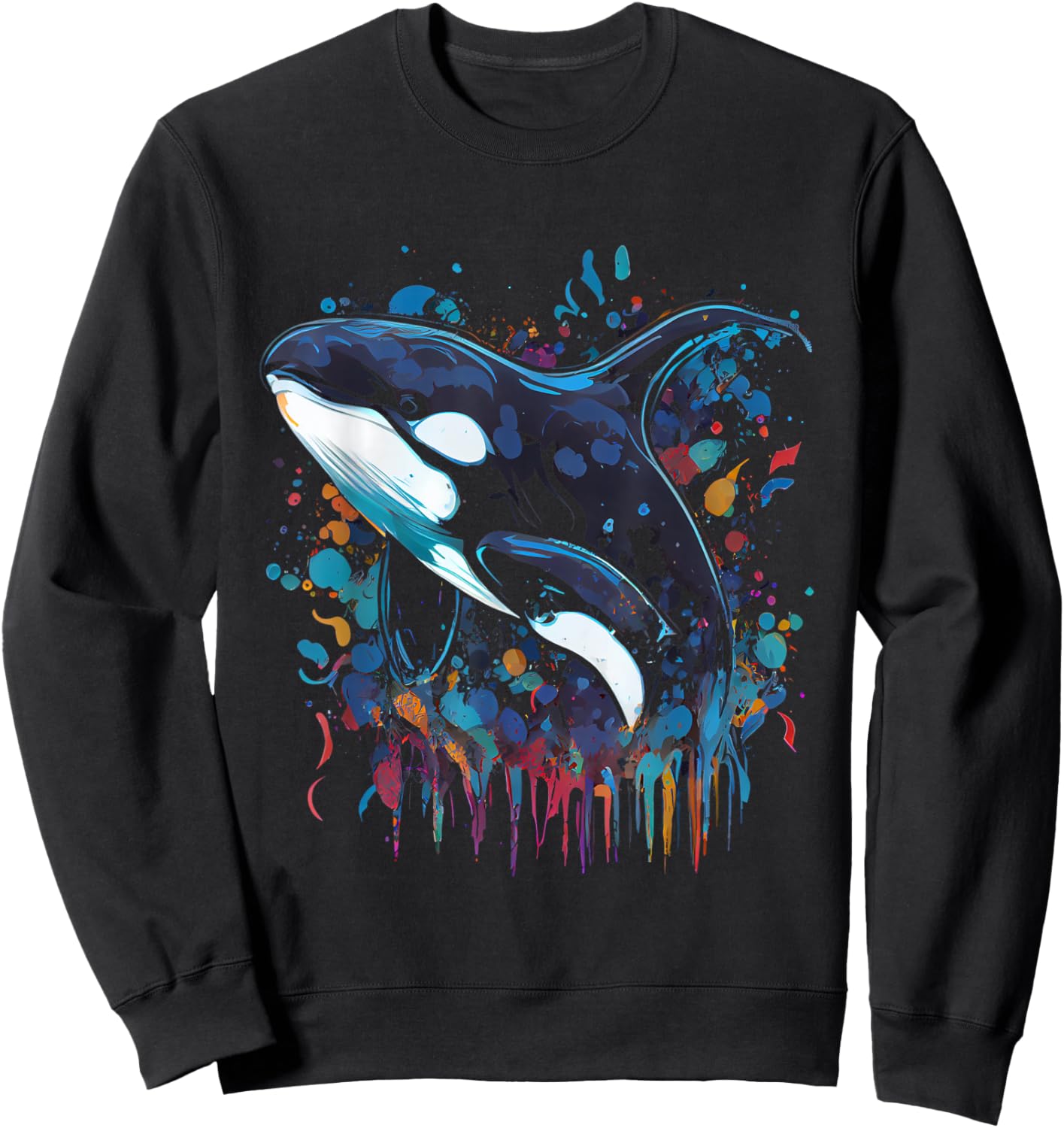 Orca whale fish favorite animal fan orca favorite whale Sweatshirt - Sweatshirt | Black