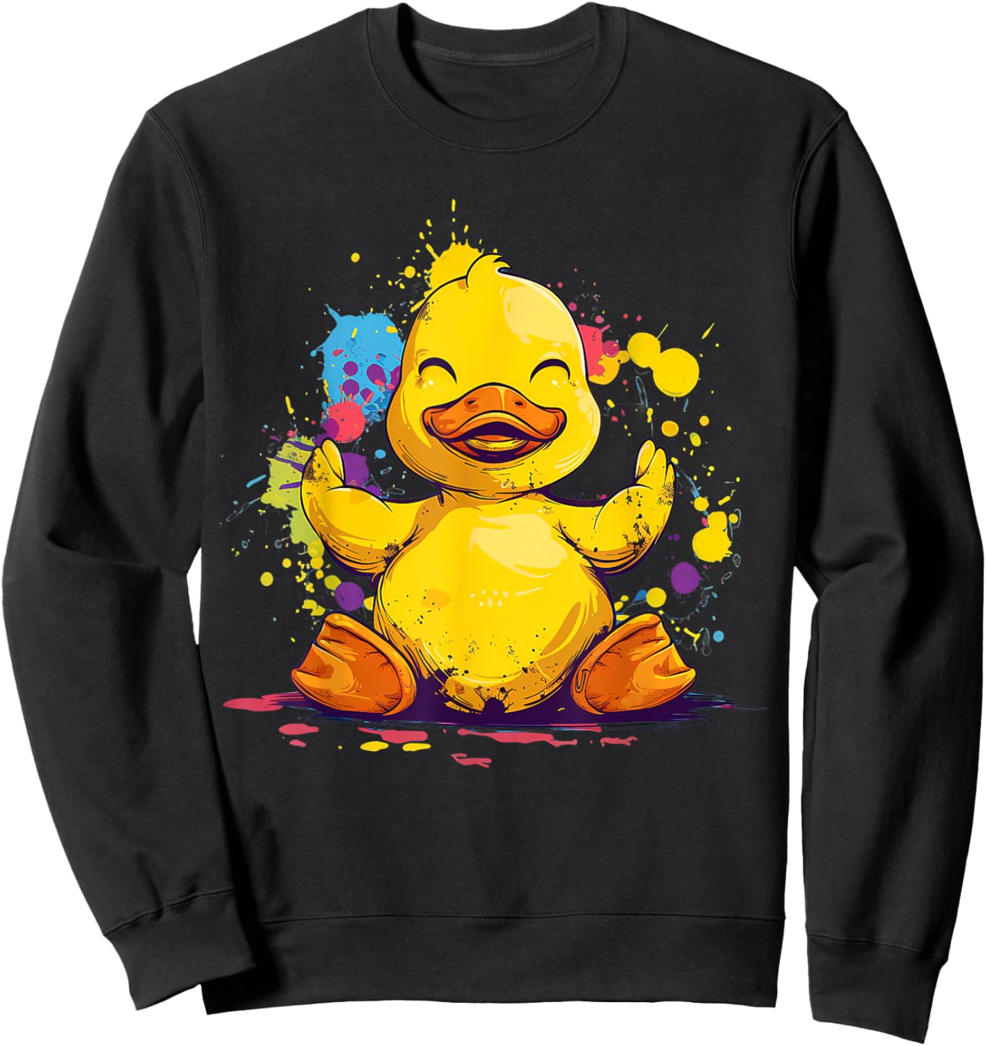 Rubber Duck Rubber Duckie Watercolor Rubber Duckling Sweatshirt - Sweatshirt | Black