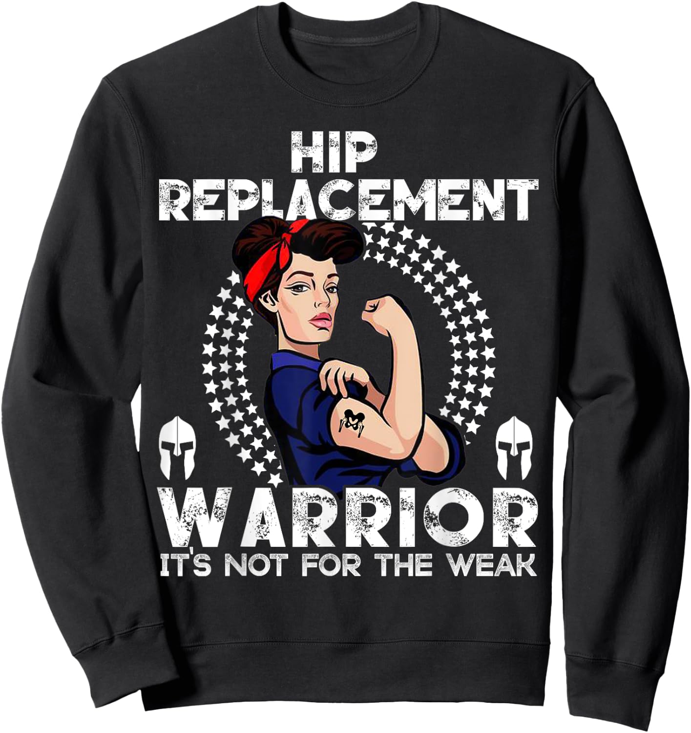 Hip Replacement women Warrior Awareness Gift Sweatshirt - Sweatshirt | Black
