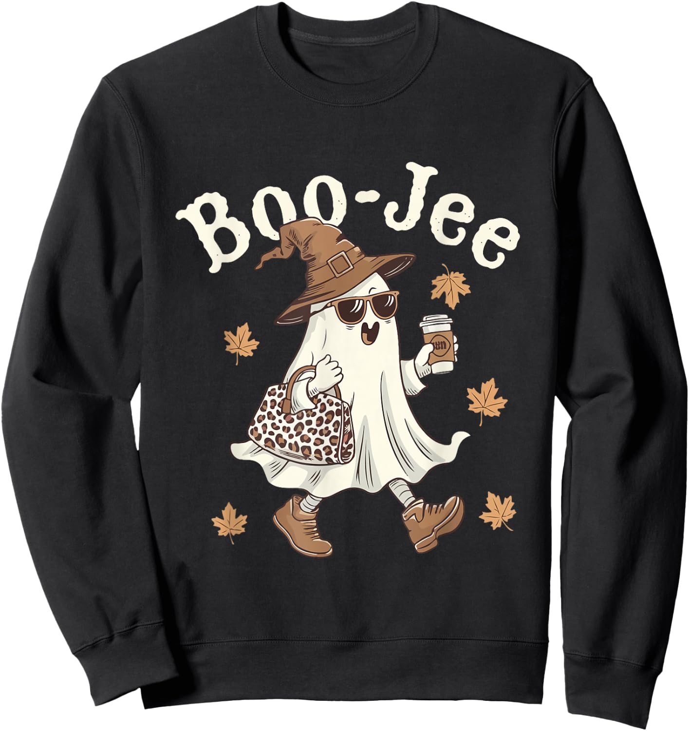 Cute Boo-Jee Tumbler Ghost Boujee Halloween Girl Women Sweatshirt - Sweatshirt | Black