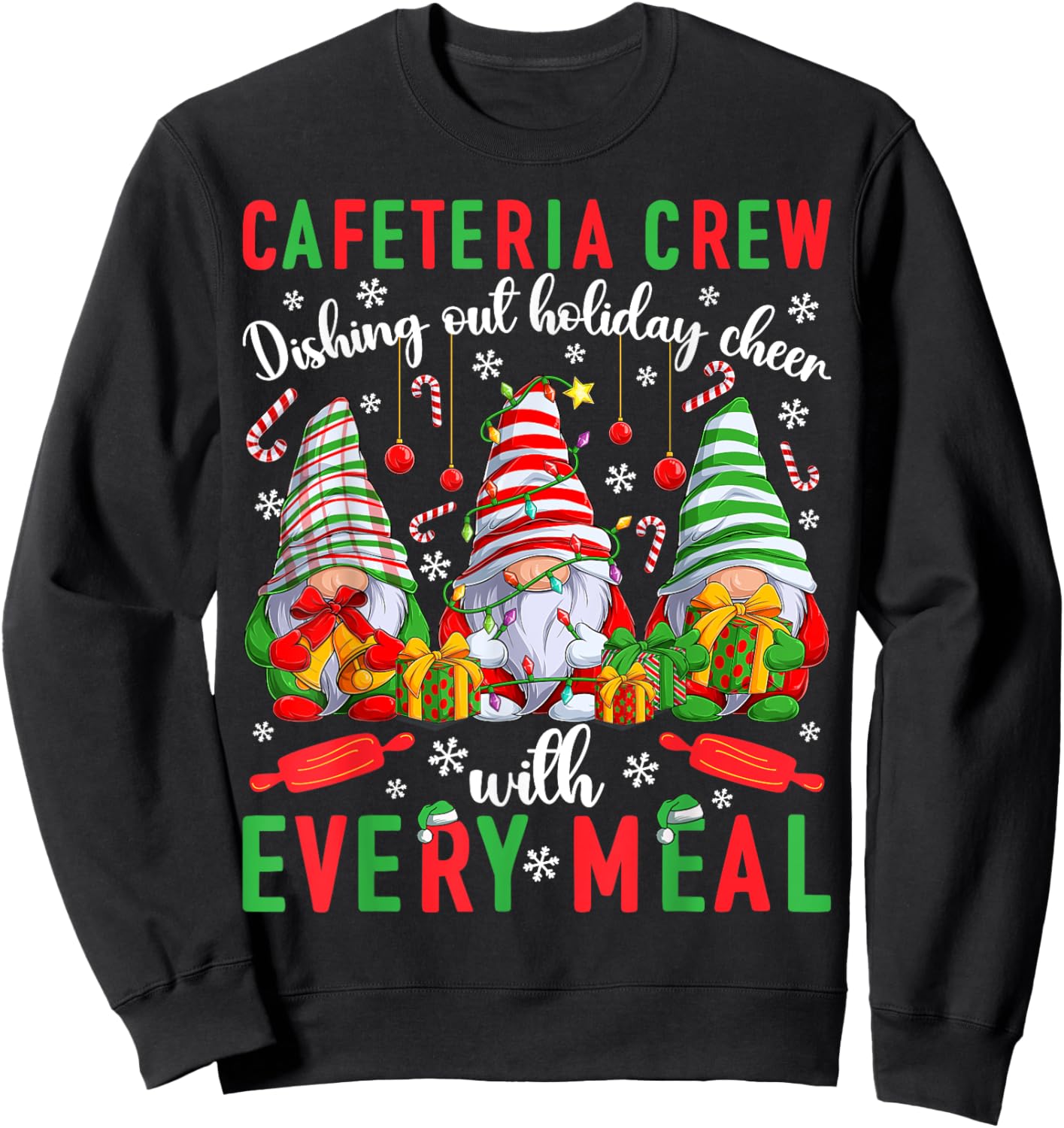 Cafeteria Crew Christmas Lunch Lady Squad Xmas Party Sweatshirt - Sweatshirt | Black