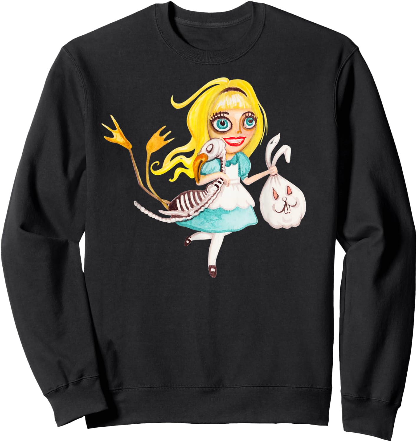 Yellow Hair Girl - Halloween Trick or Treat Design Sweatshirt - Sweatshirt | Black