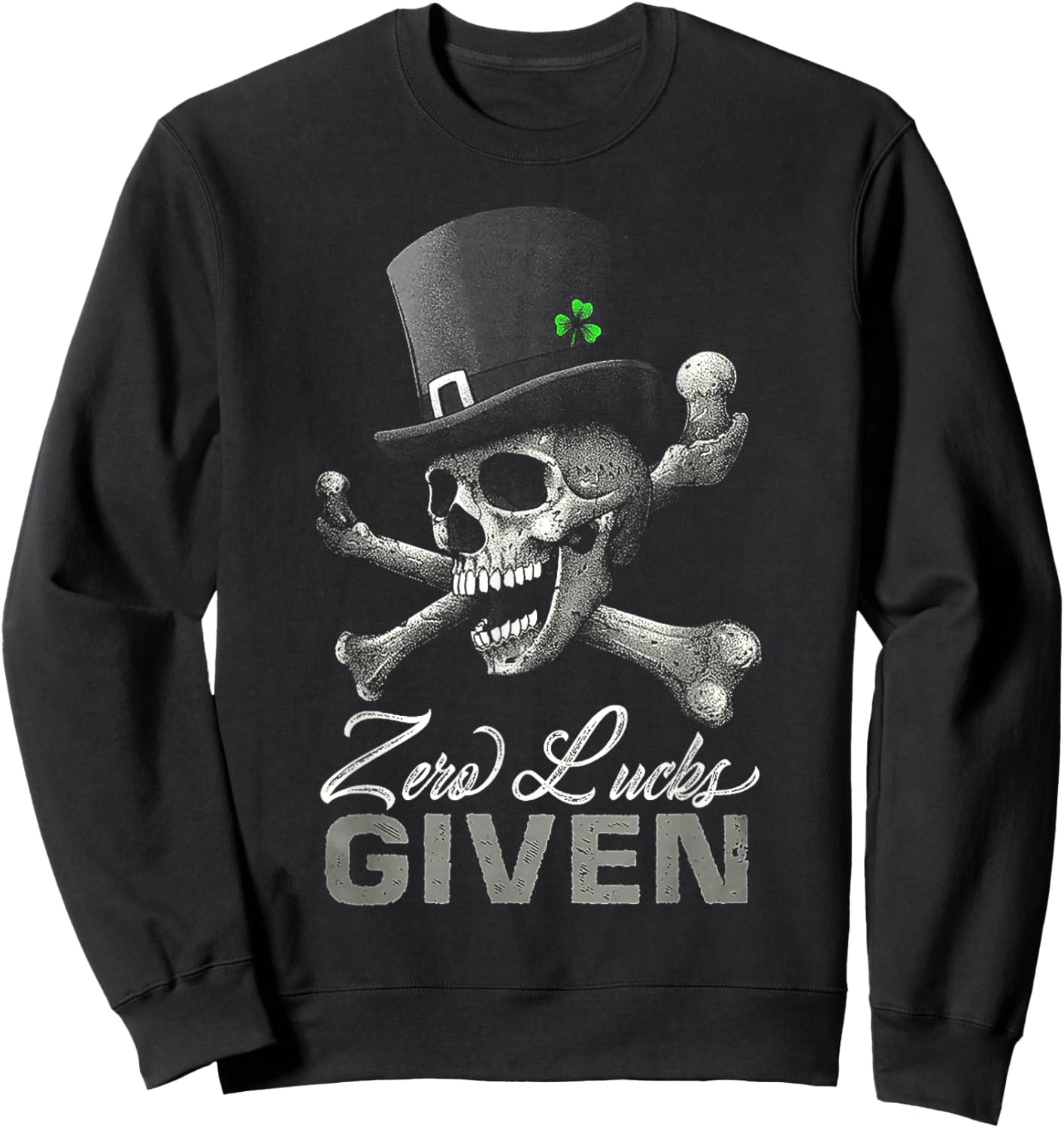 Skull Zero Lucks Given Sweatshirt - Sweatshirt | Black