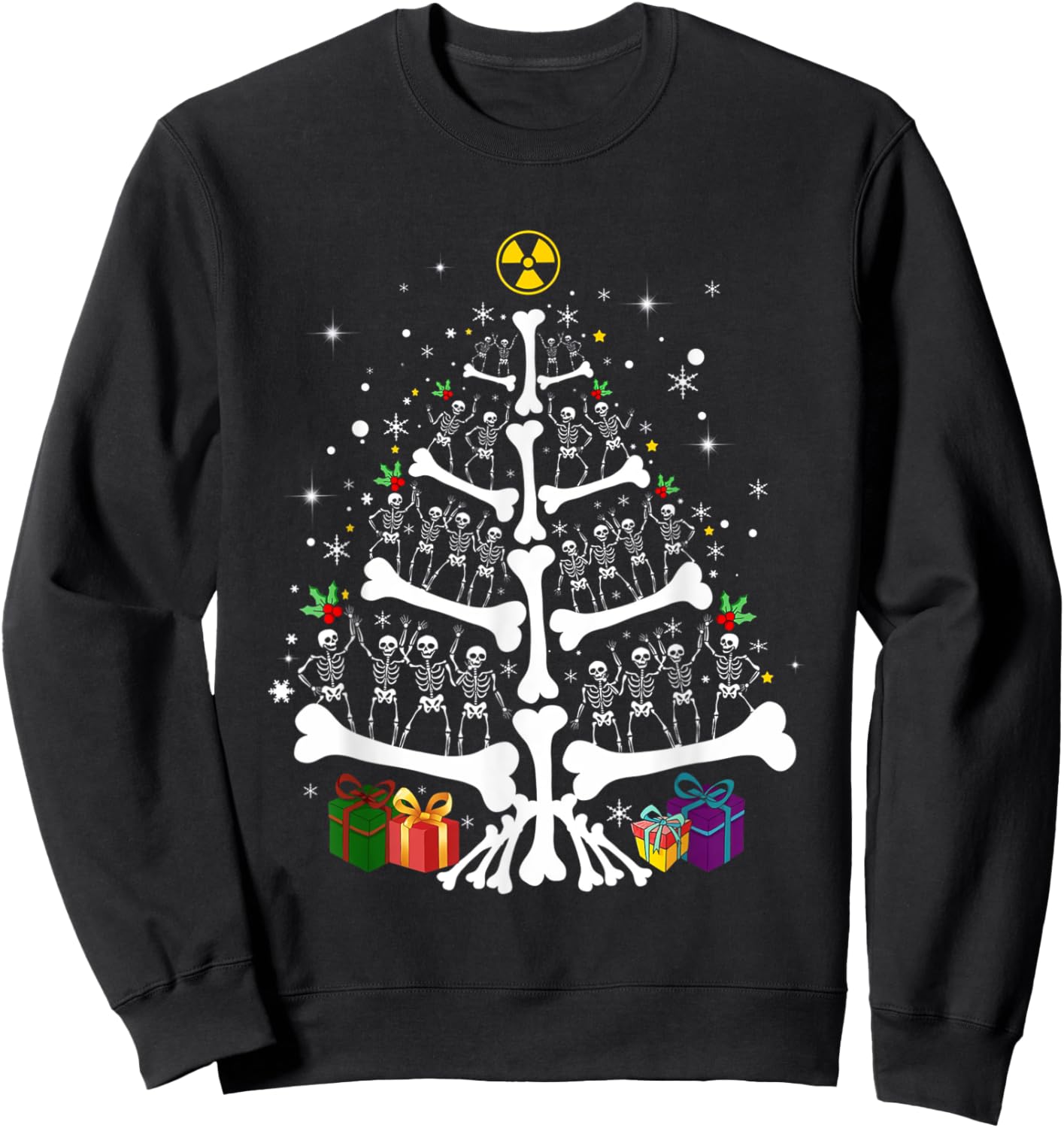 Women Radiology Skeleton Christmas Tree Xray Tech Team Sweatshirt - Sweatshirt | Black