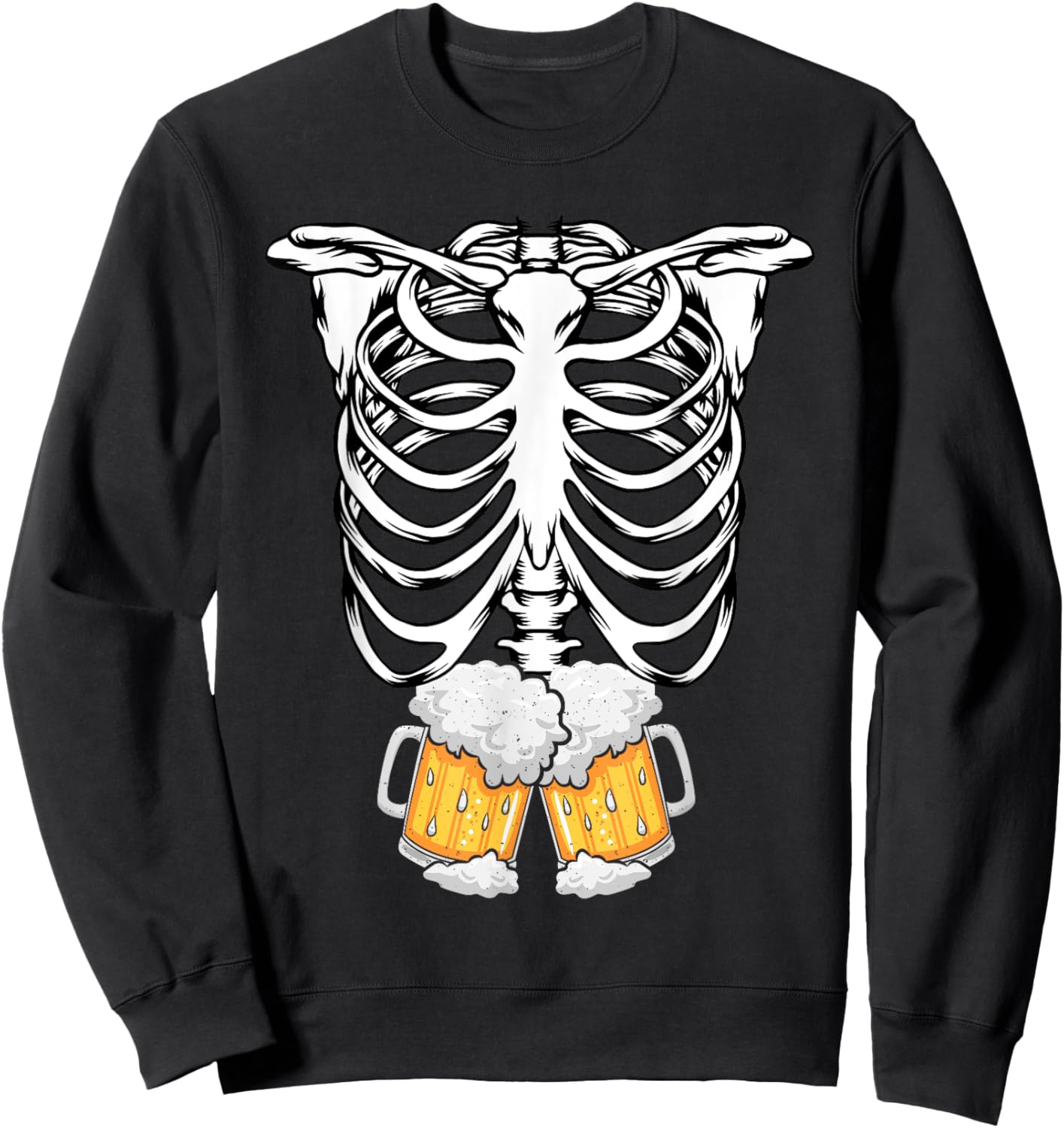 Skeleton Pregnancy Belly Of Beer X-ray Halloween Costume Sweatshirt - Sweatshirt | Black