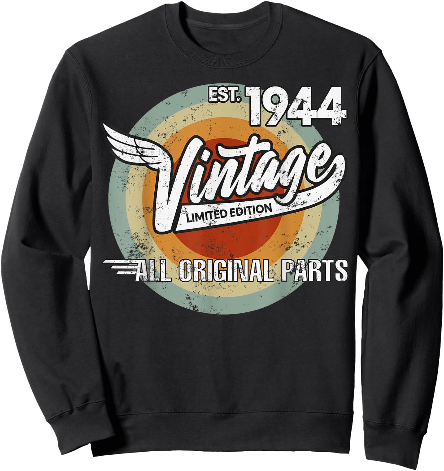 1944 Born Made in 1944 Vintage Biker Birthday Gifts Sweatshirt - Sweatshirt | Black