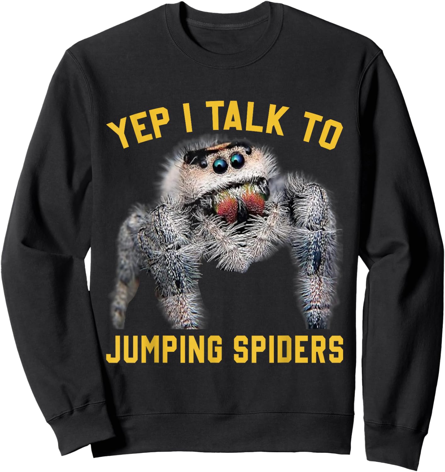 Witty Jumping Spiders Collector Exotic Pet Owner Lifestyles Sweatshirt - Sweatshirt | Black