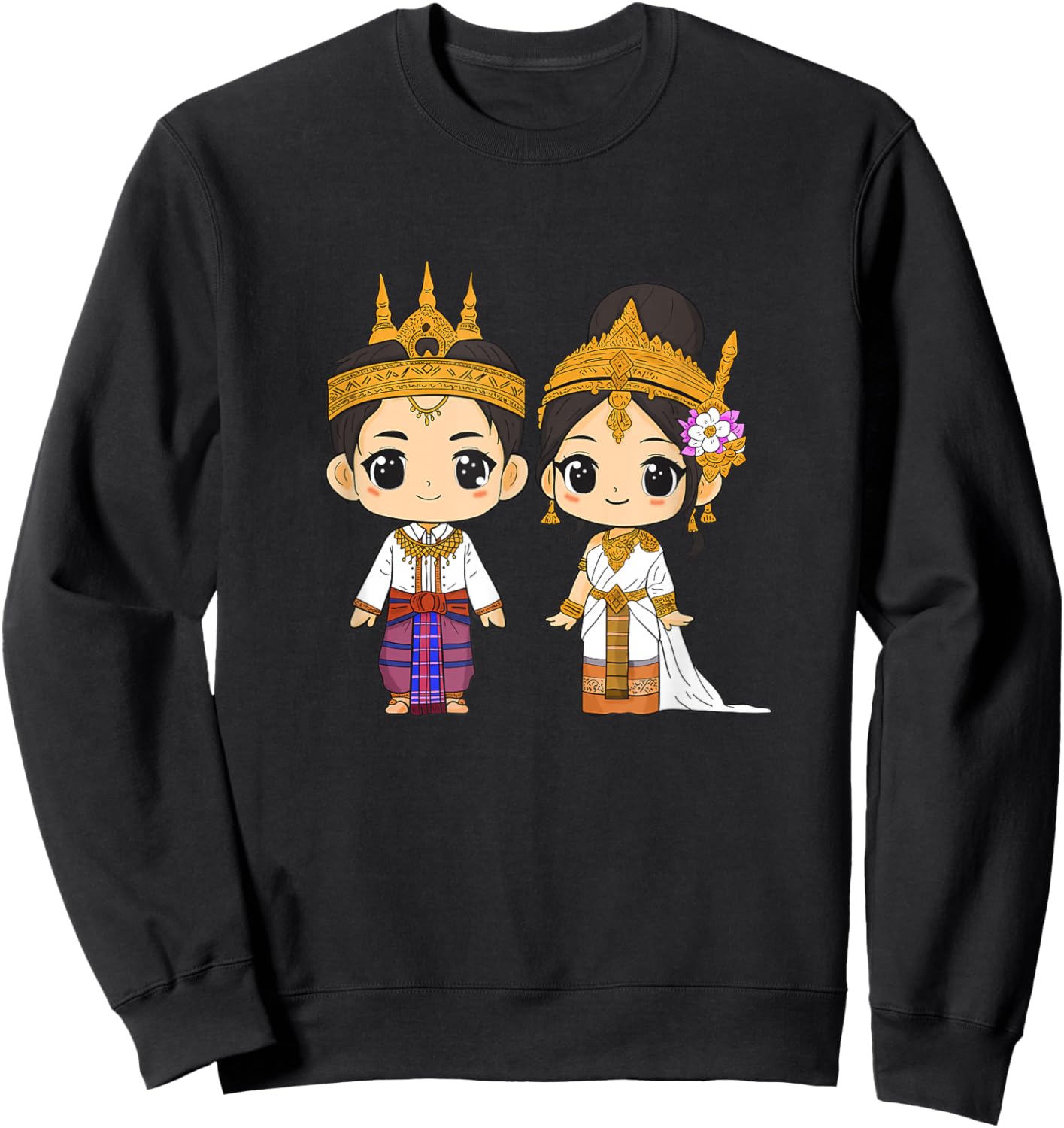 Cambodia Traditional Dress Cambodian Boy Khmer Girl Sweatshirt - Sweatshirt | Black