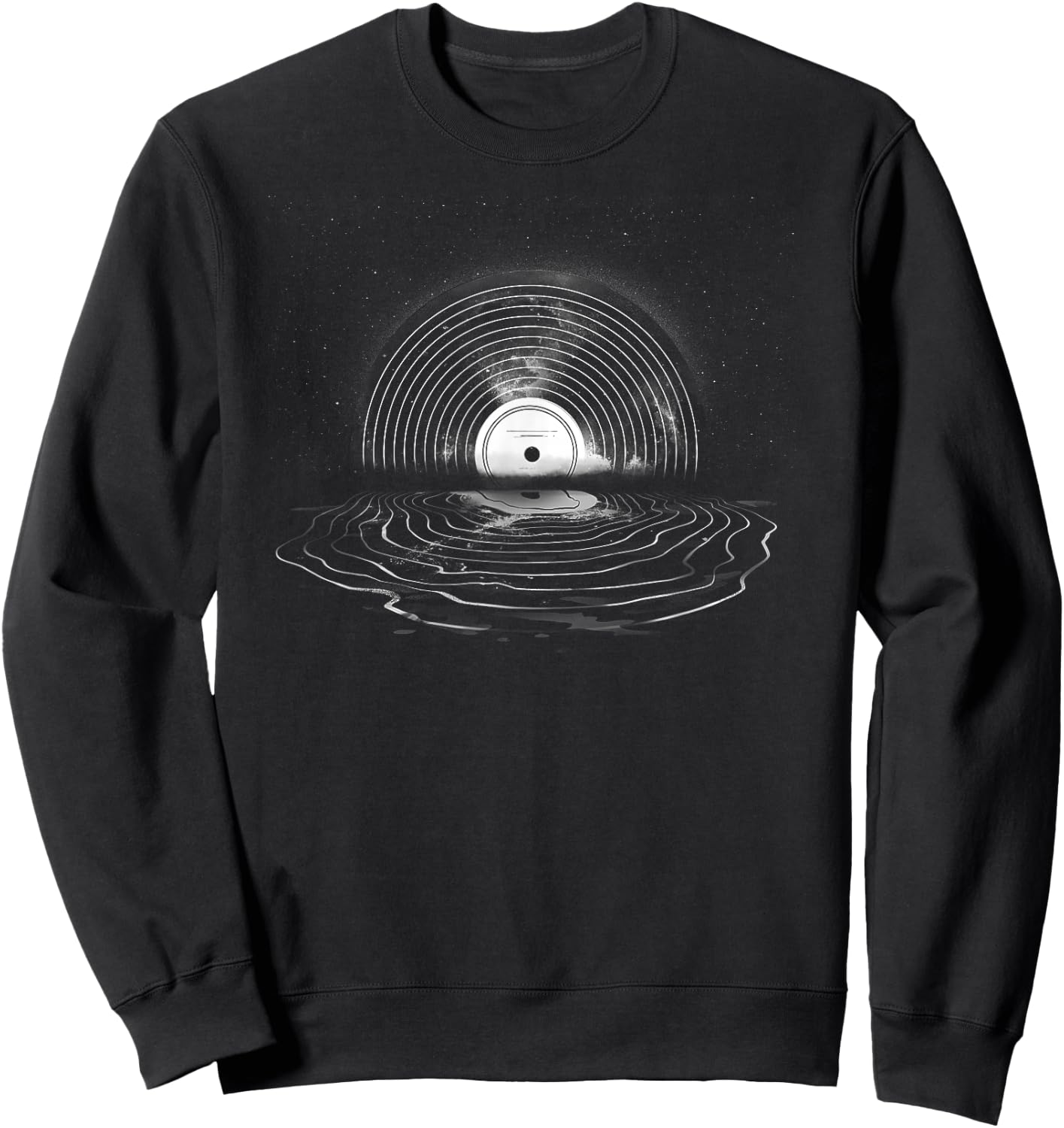 Vinyl Music Vinyl Moon Vinyl Record Lovers Collectors Sweatshirt - Sweatshirt | Black