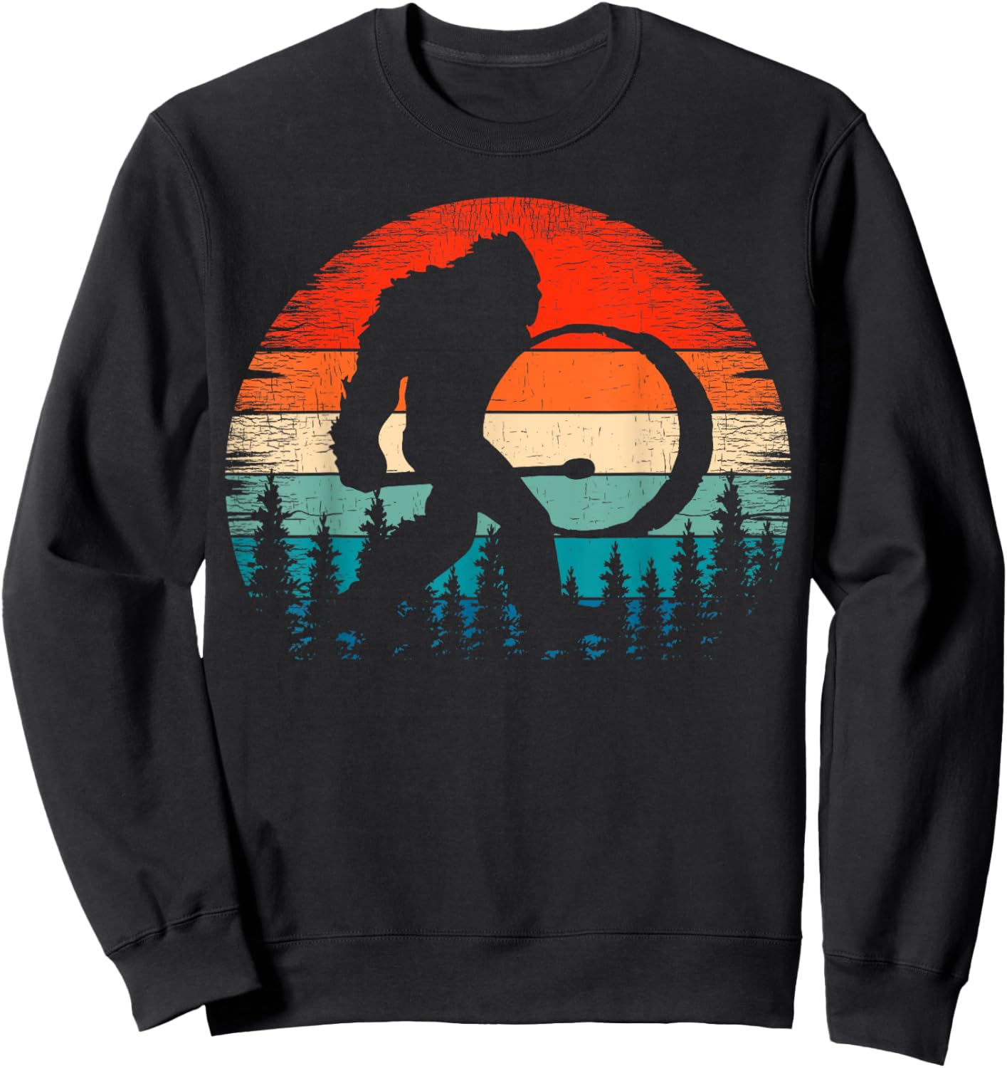 Bigfoot Drum Player Marching Band Sasquatch Bass Drummer Sweatshirt - Sweatshirt | Black