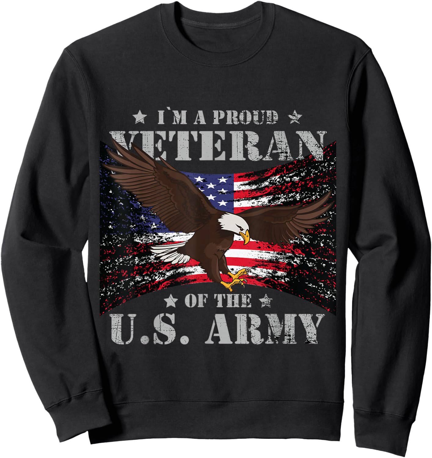 Proud U.S. Army Veteran Sweatshirt - Sweatshirt | Black