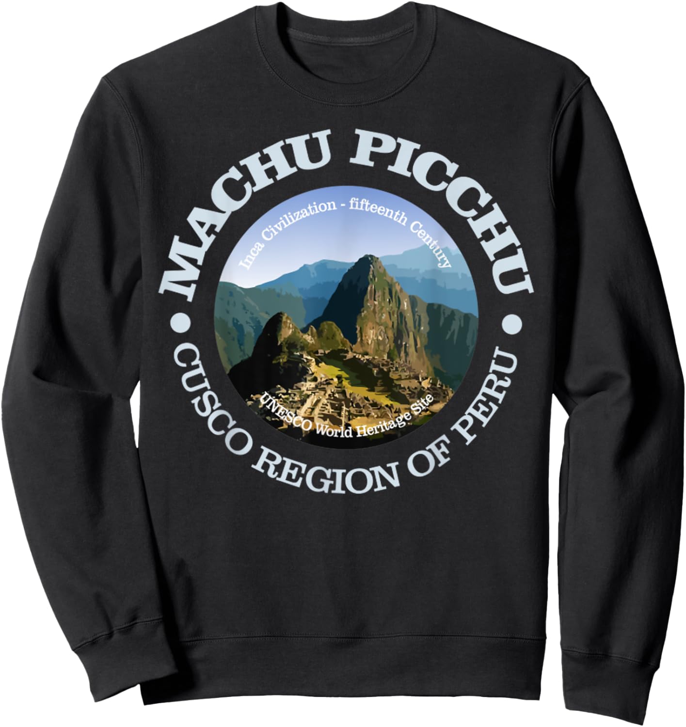 Machu Picchu Funny Macchu Picchu, Peru Mountains Hiking Sweatshirt - Sweatshirt | Black