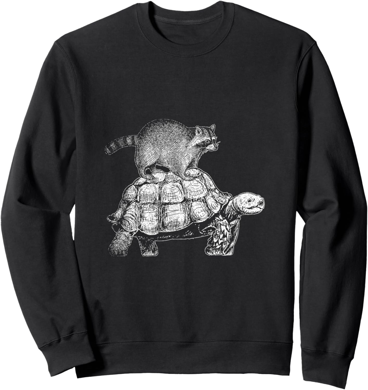 Turtle Trash Panda Racoon Sweatshirt - Sweatshirt | Black