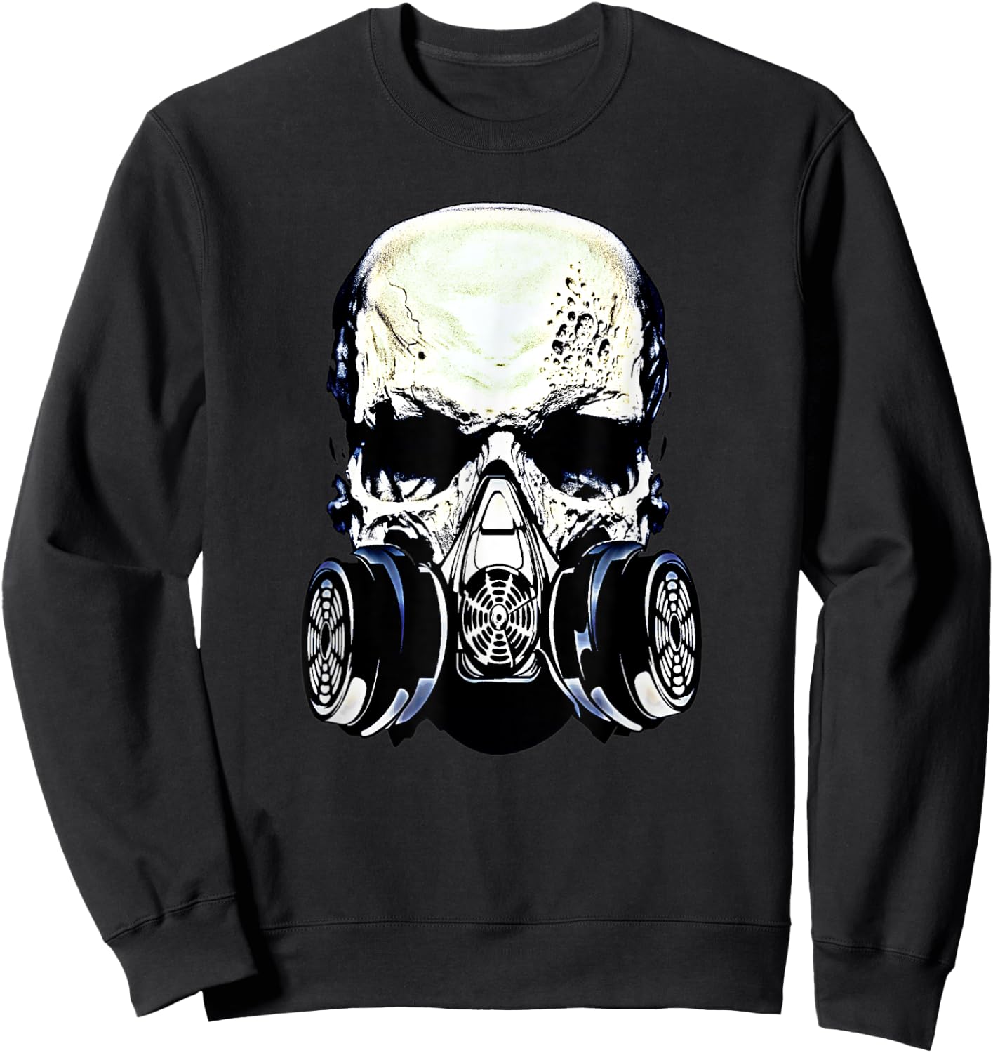 Skull Gas Mask Shirt Rock Music Skulls Masked Rockers Gift Sweatshirt - Sweatshirt | Black