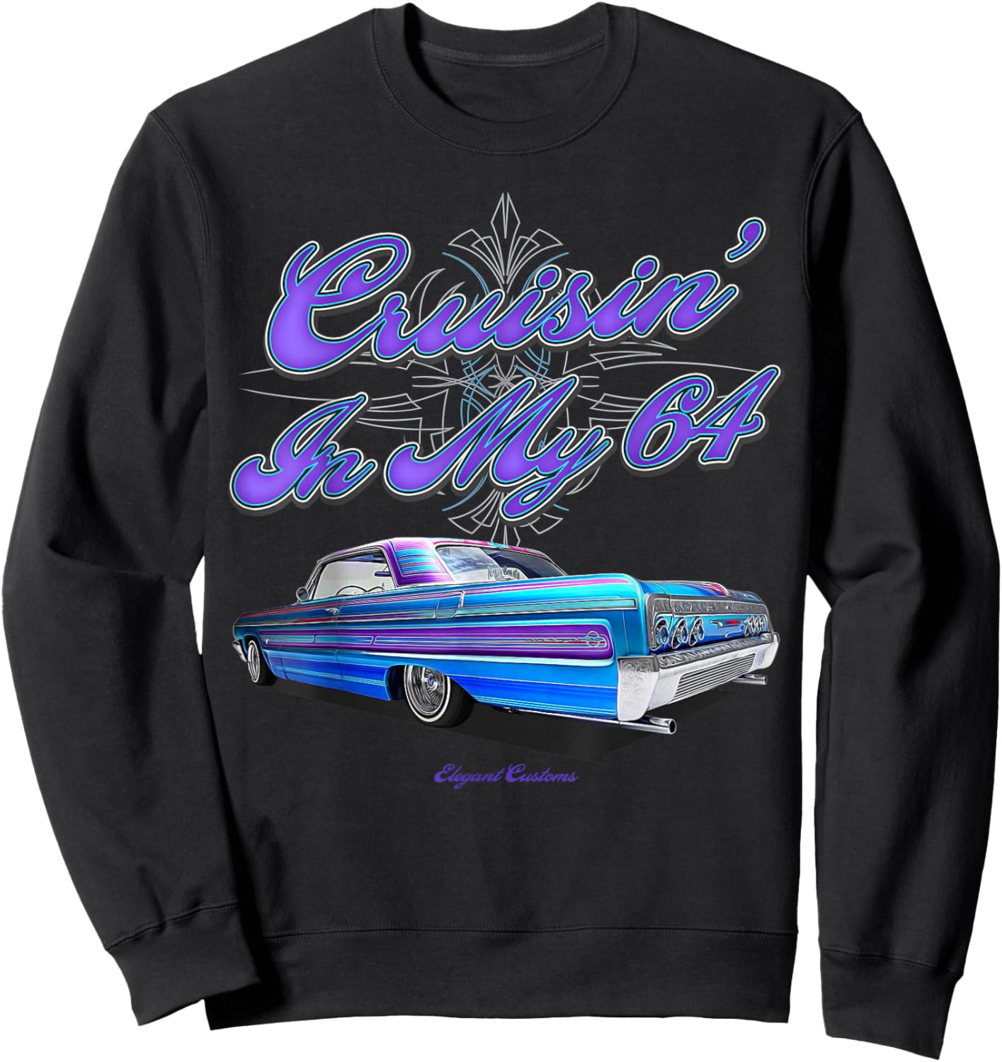 Cruisin In My 64 Impala - Low Rider Kustom Lead Sled Hot Rod Sweatshirt - Sweatshirt | Black
